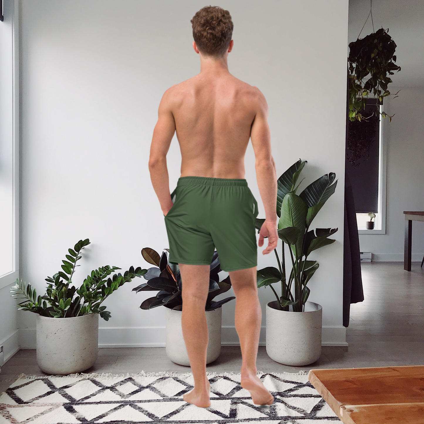 Herren-Badehose mit Russland-Wappen in grün
