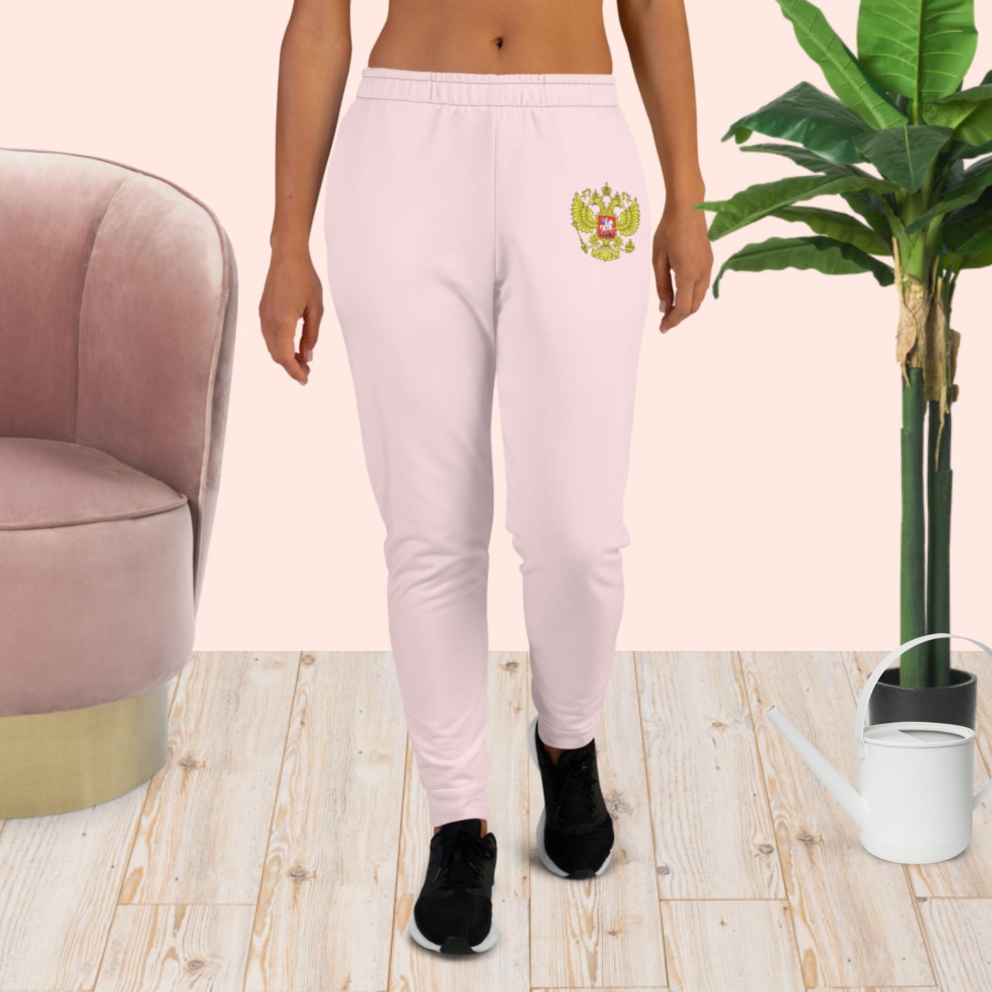 Damen-Jogginghose mit Russland-Wappen in pink