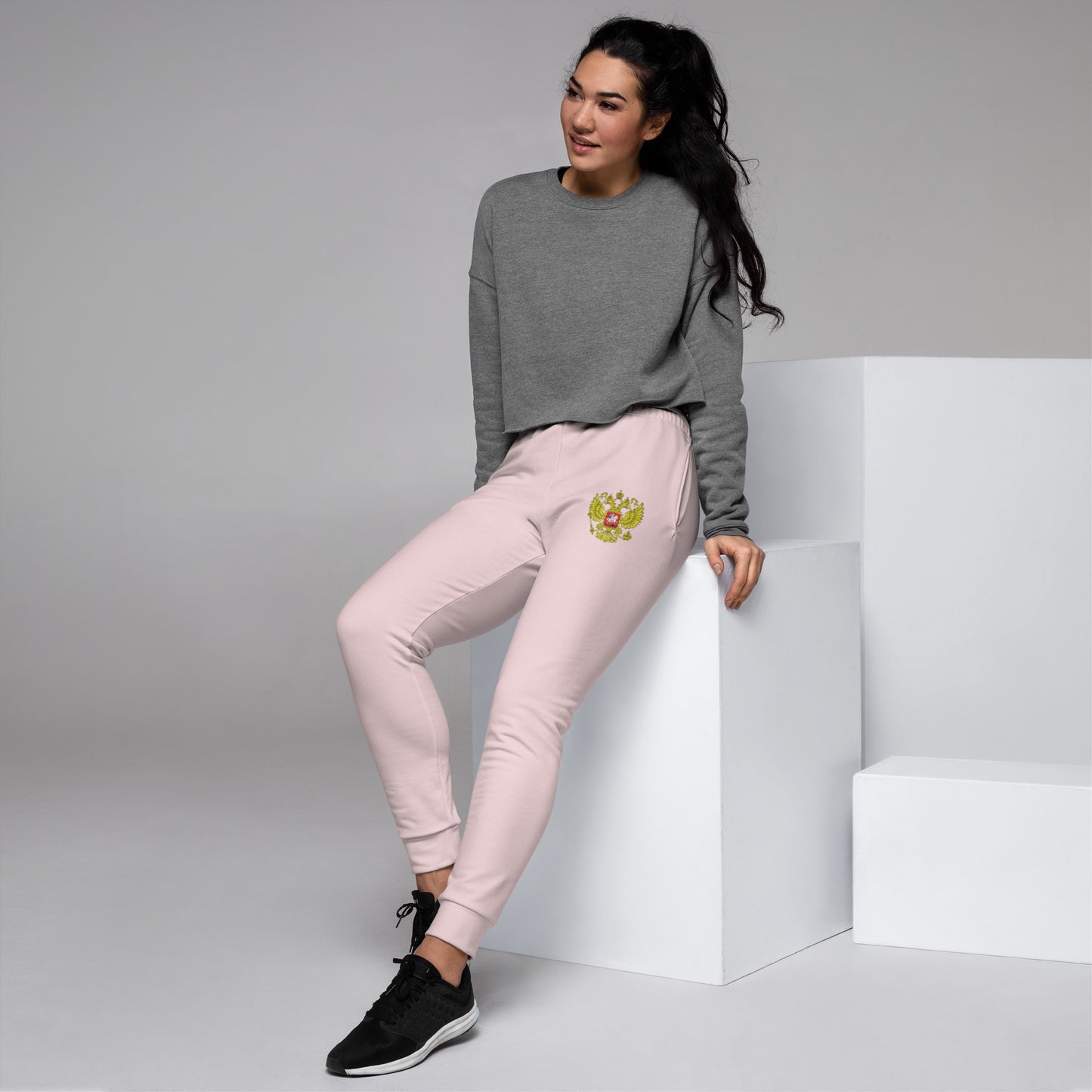Damen-Jogginghose mit Russland-Wappen in pink