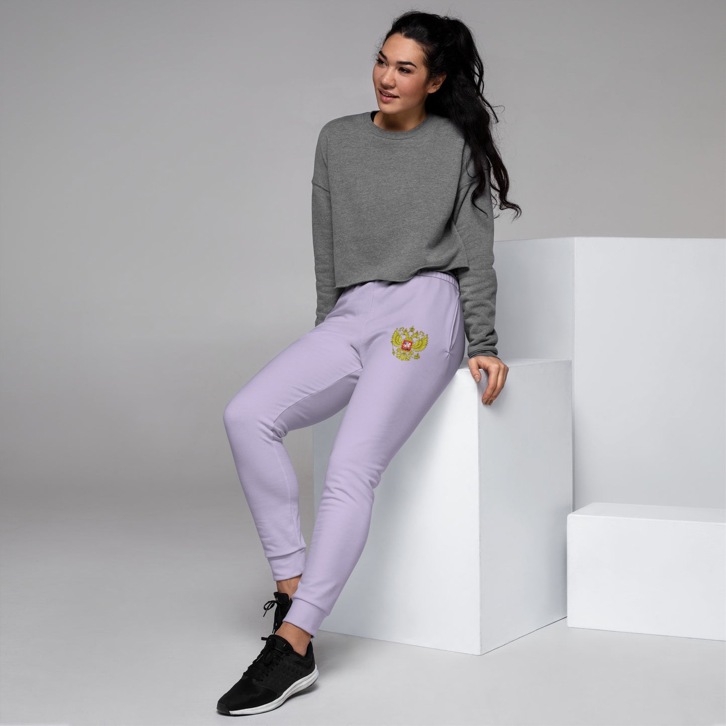 Damen-Jogginghose mit Russland-Wappen in violett