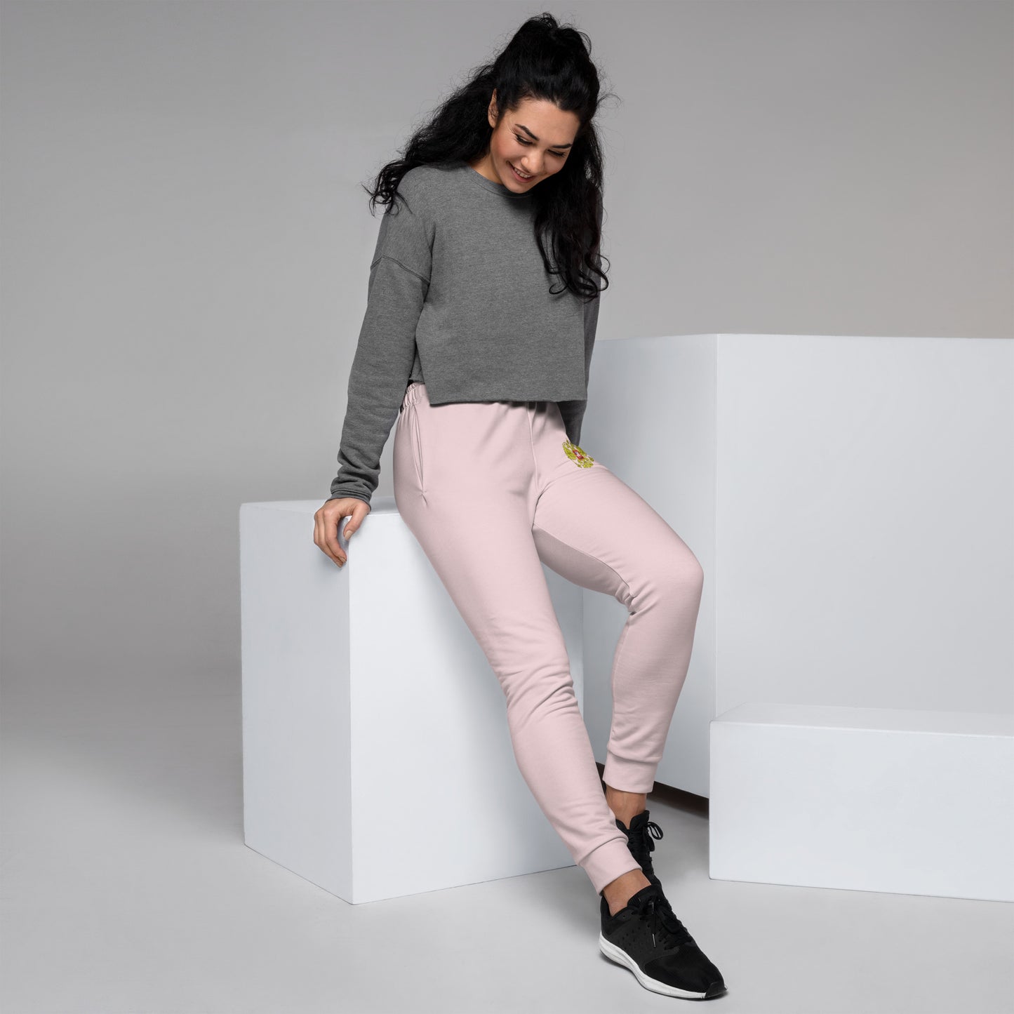 Damen-Jogginghose mit Russland-Wappen in pink