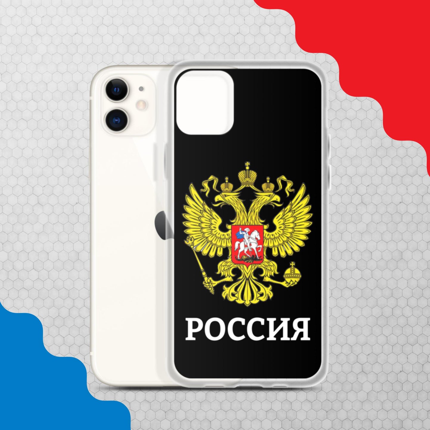 iPhone-Hülle mit Russland-Wappen in schwarz (alle Modelle)