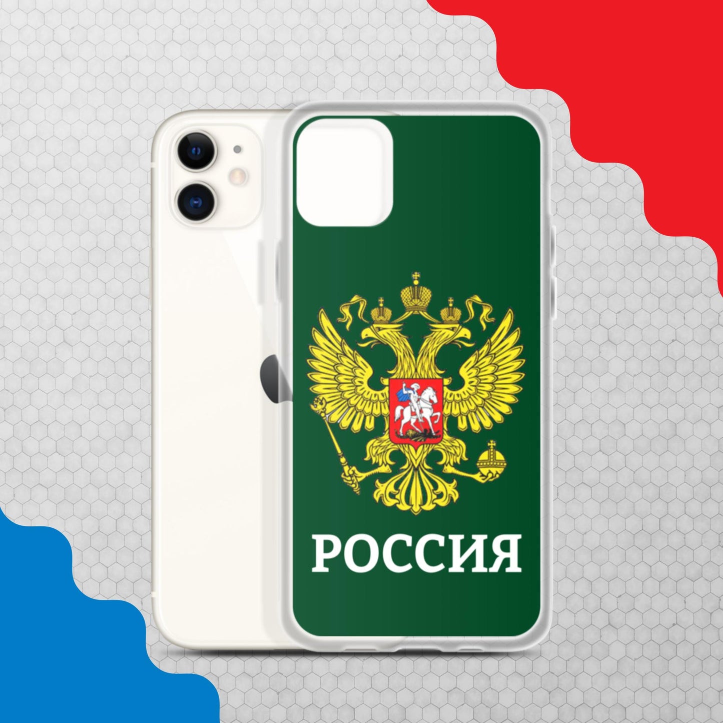 iPhone-Hülle mit Russland-Wappen in grün (alle Modelle)