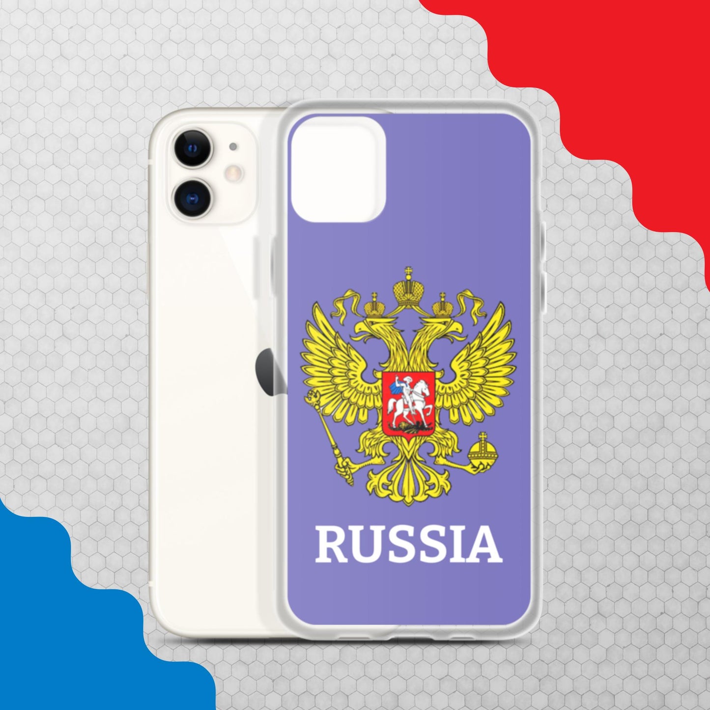 iPhone-Hülle mit Russland-Wappen in violett (alle Modelle)