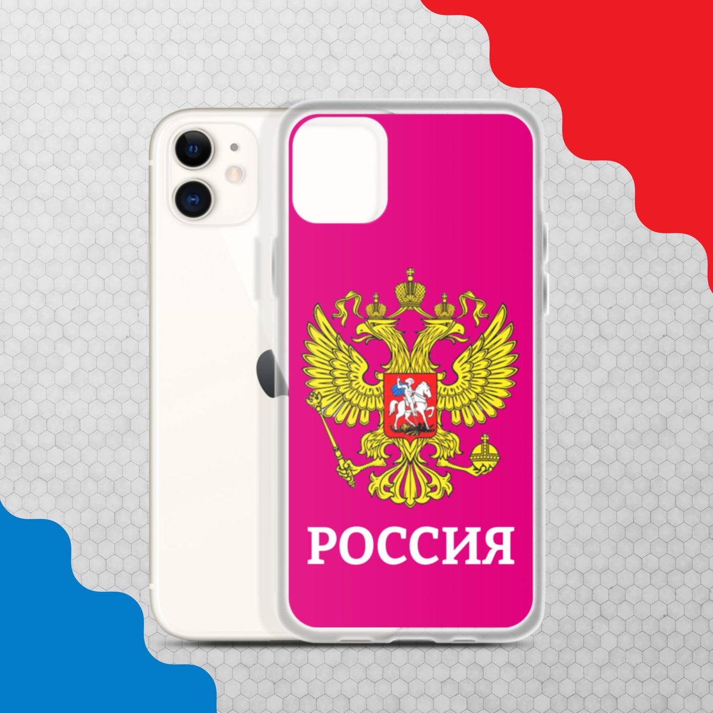 iPhone-Hülle mit Russland-Wappen in lila (alle Modelle)