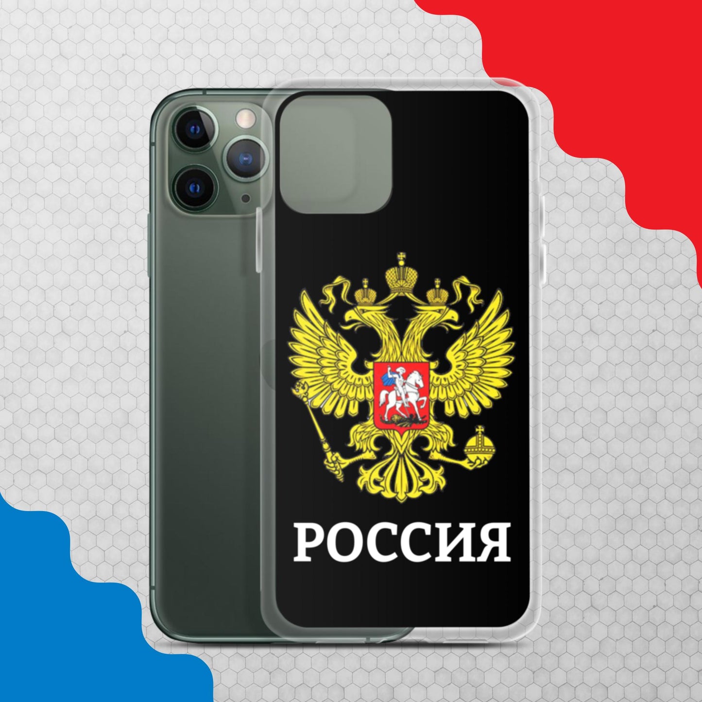 iPhone-Hülle mit Russland-Wappen in schwarz (alle Modelle)
