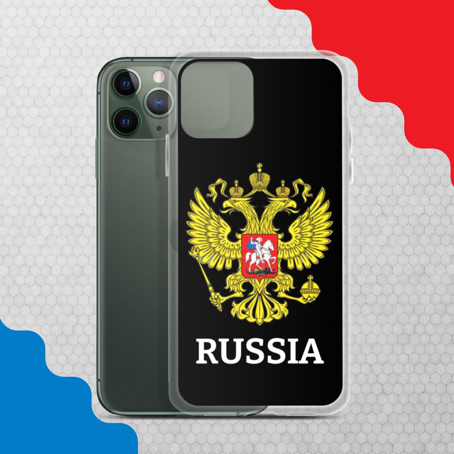 iPhone-Hülle mit Russland-Wappen in schwarz (alle Modelle)