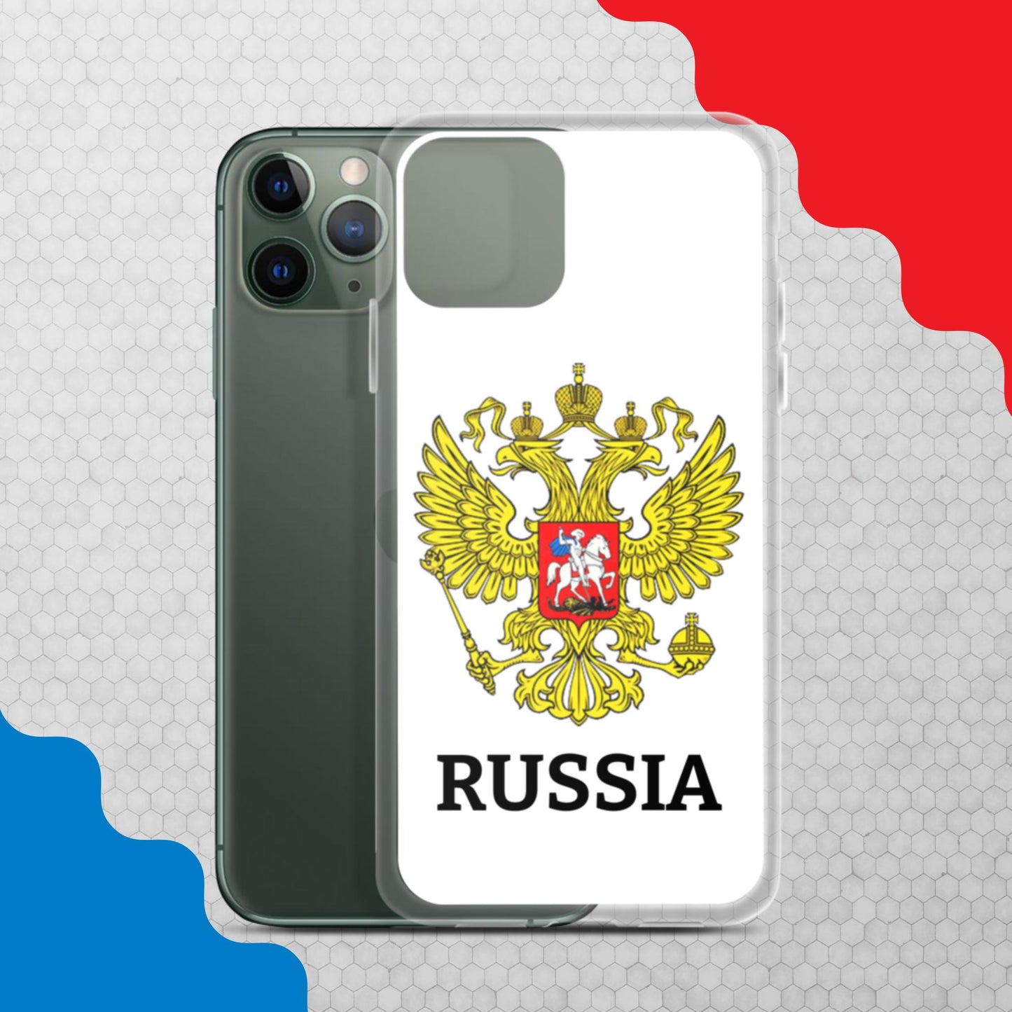 iPhone-Hülle mit Russland-Wappen in weiß (alle Modelle)