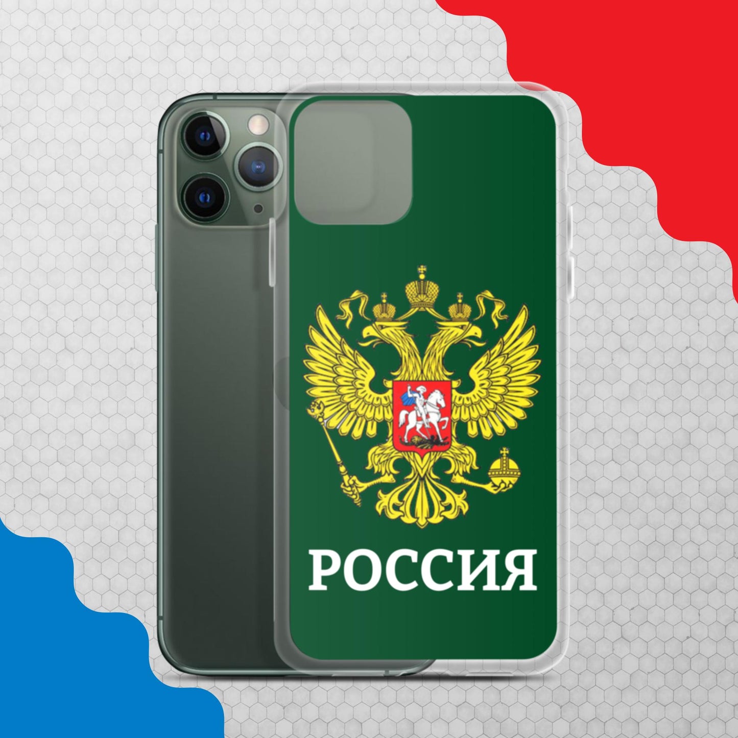 iPhone-Hülle mit Russland-Wappen in grün (alle Modelle)