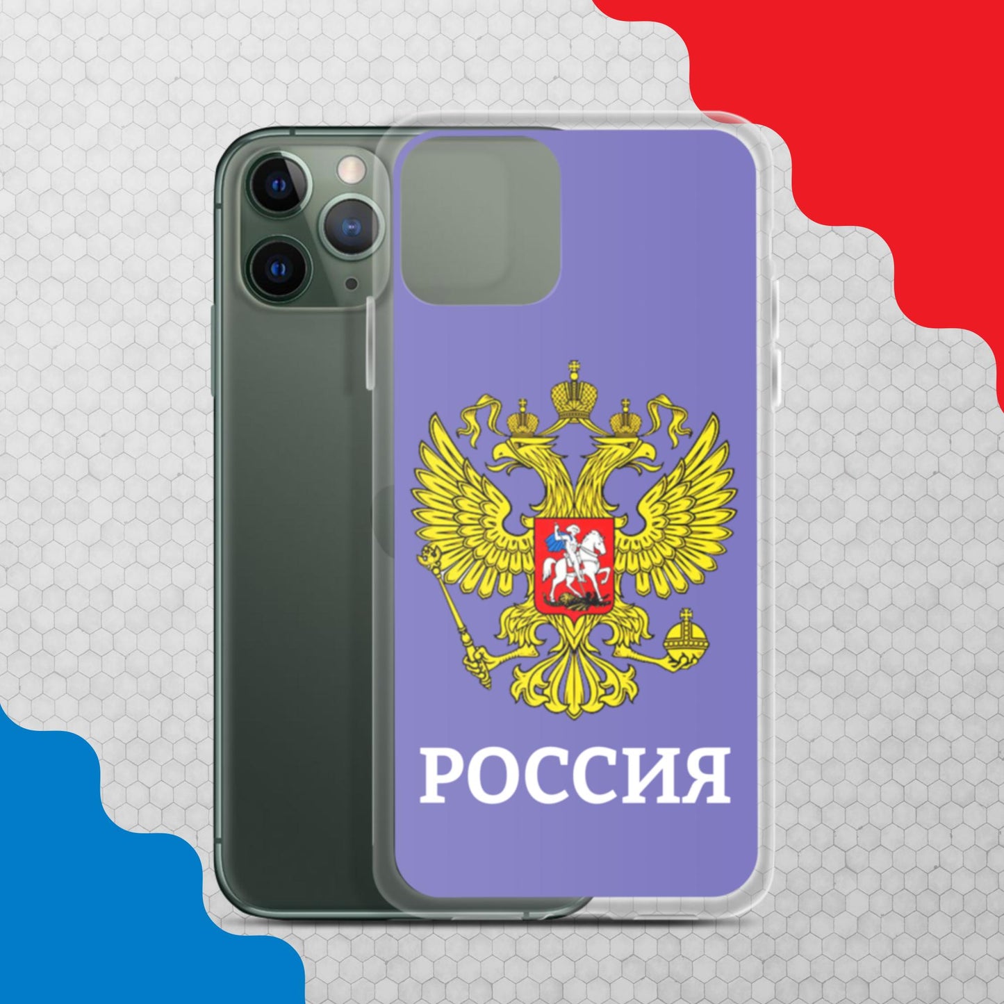 iPhone-Hülle mit Russland-Wappen in violett (alle Modelle)