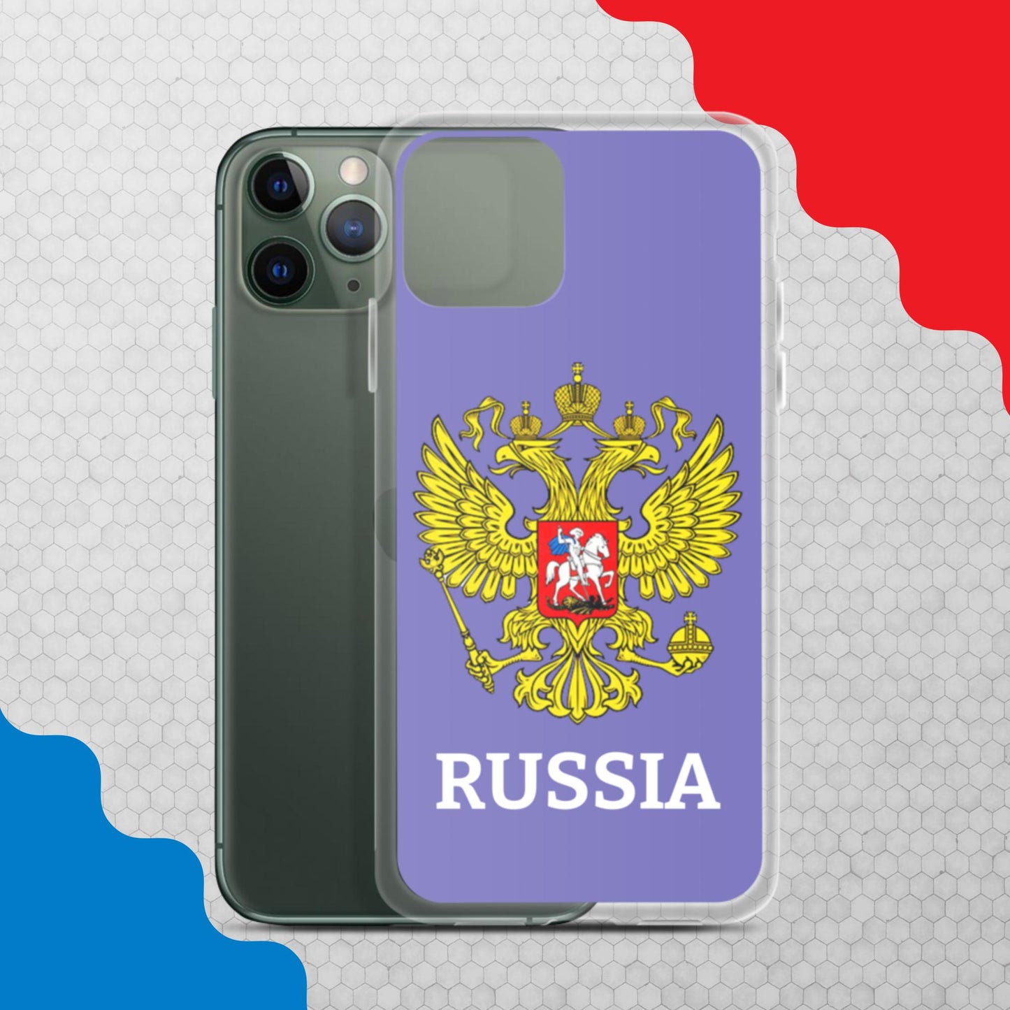 iPhone-Hülle mit Russland-Wappen in violett (alle Modelle)
