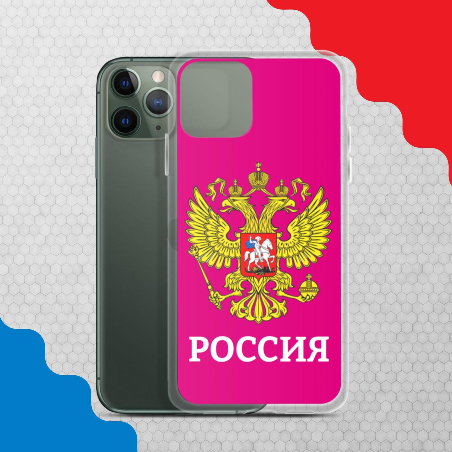iPhone-Hülle mit Russland-Wappen in lila (alle Modelle)