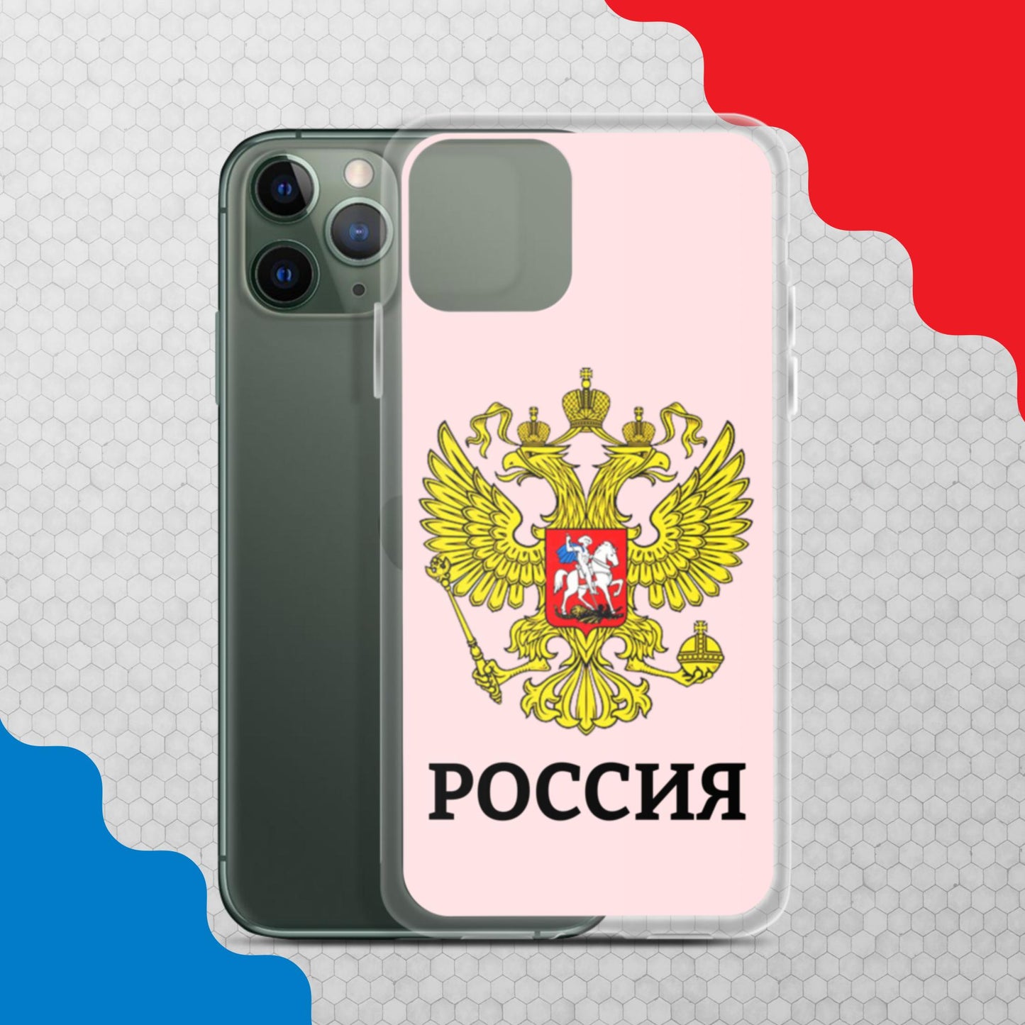 iPhone-Hülle mit Russland-Wappen in rosa (alle Modelle)