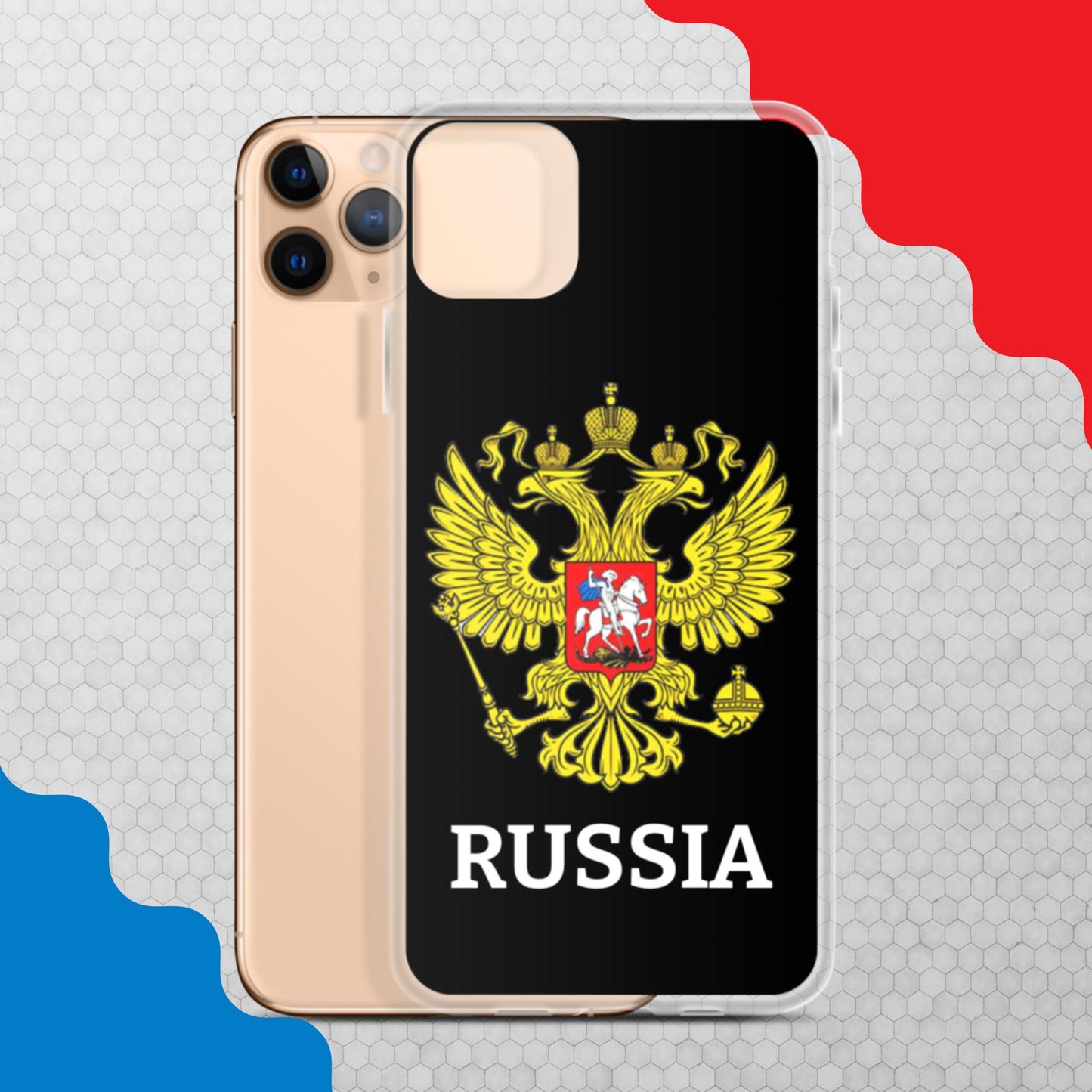 iPhone-Hülle mit Russland-Wappen in schwarz (alle Modelle)