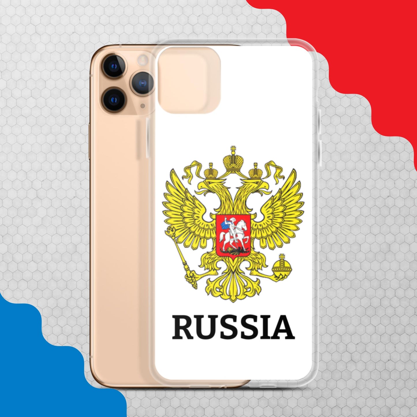 iPhone-Hülle mit Russland-Wappen in weiß (alle Modelle)
