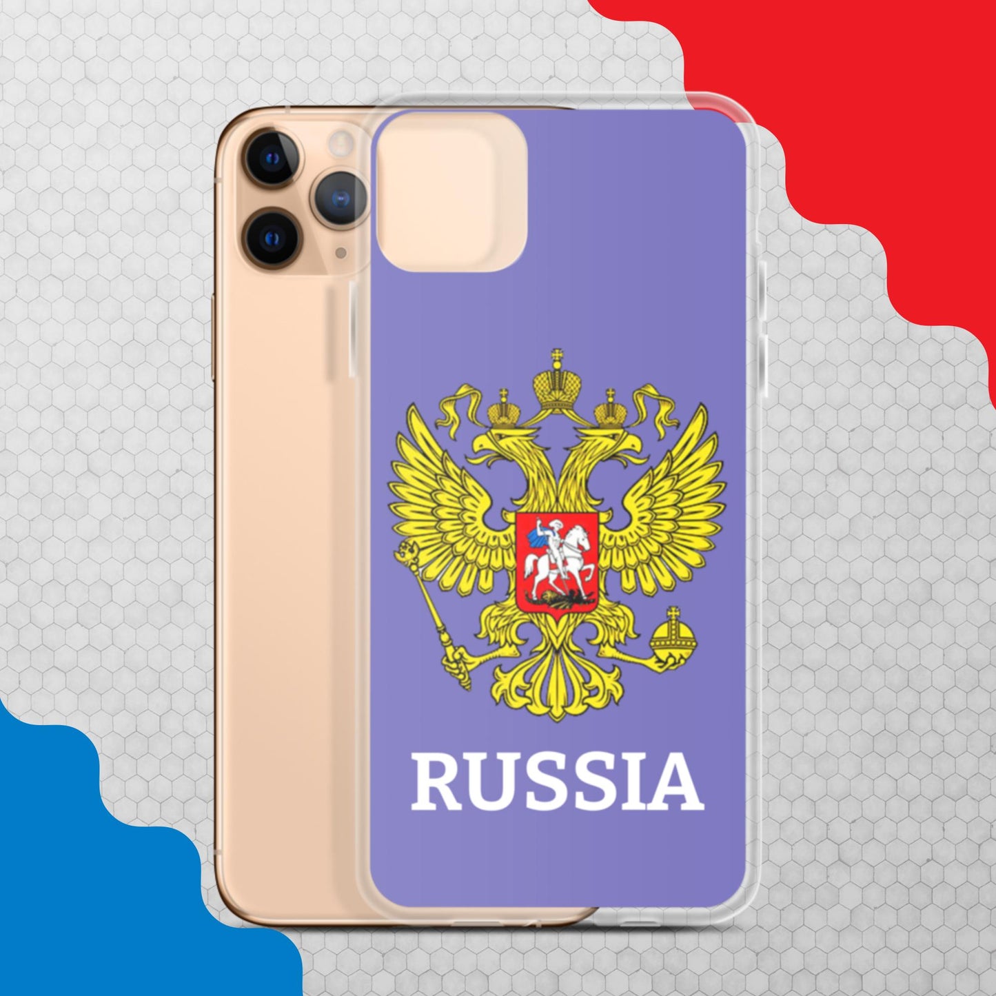 iPhone-Hülle mit Russland-Wappen in violett (alle Modelle)