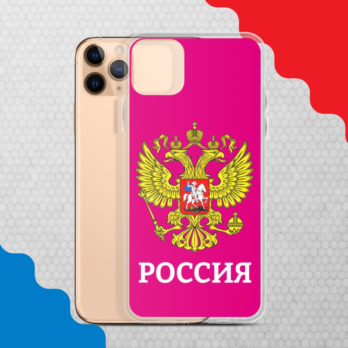 iPhone-Hülle mit Russland-Wappen in lila (alle Modelle)