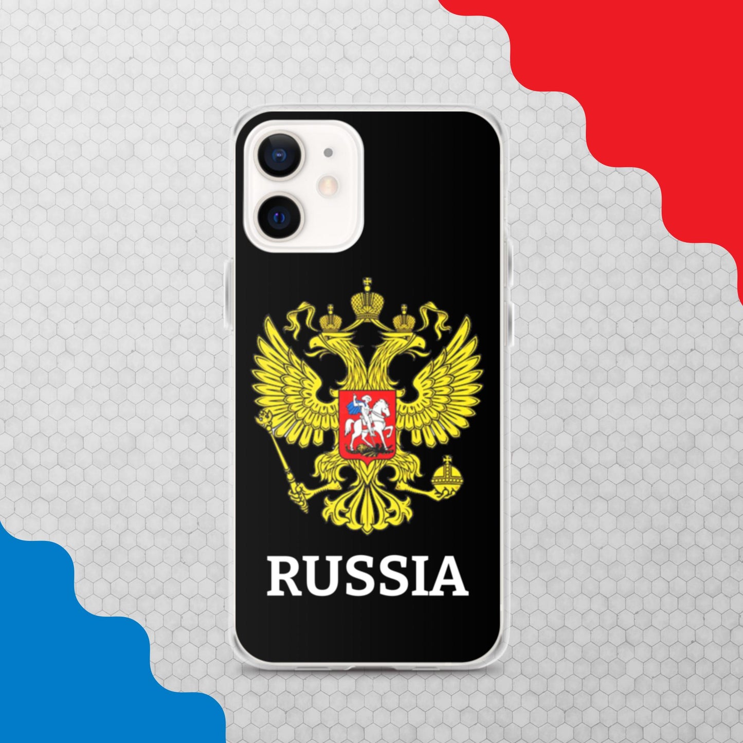 iPhone-Hülle mit Russland-Wappen in schwarz (alle Modelle)