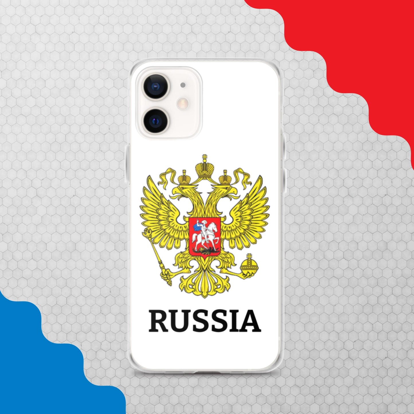 iPhone-Hülle mit Russland-Wappen in weiß (alle Modelle)