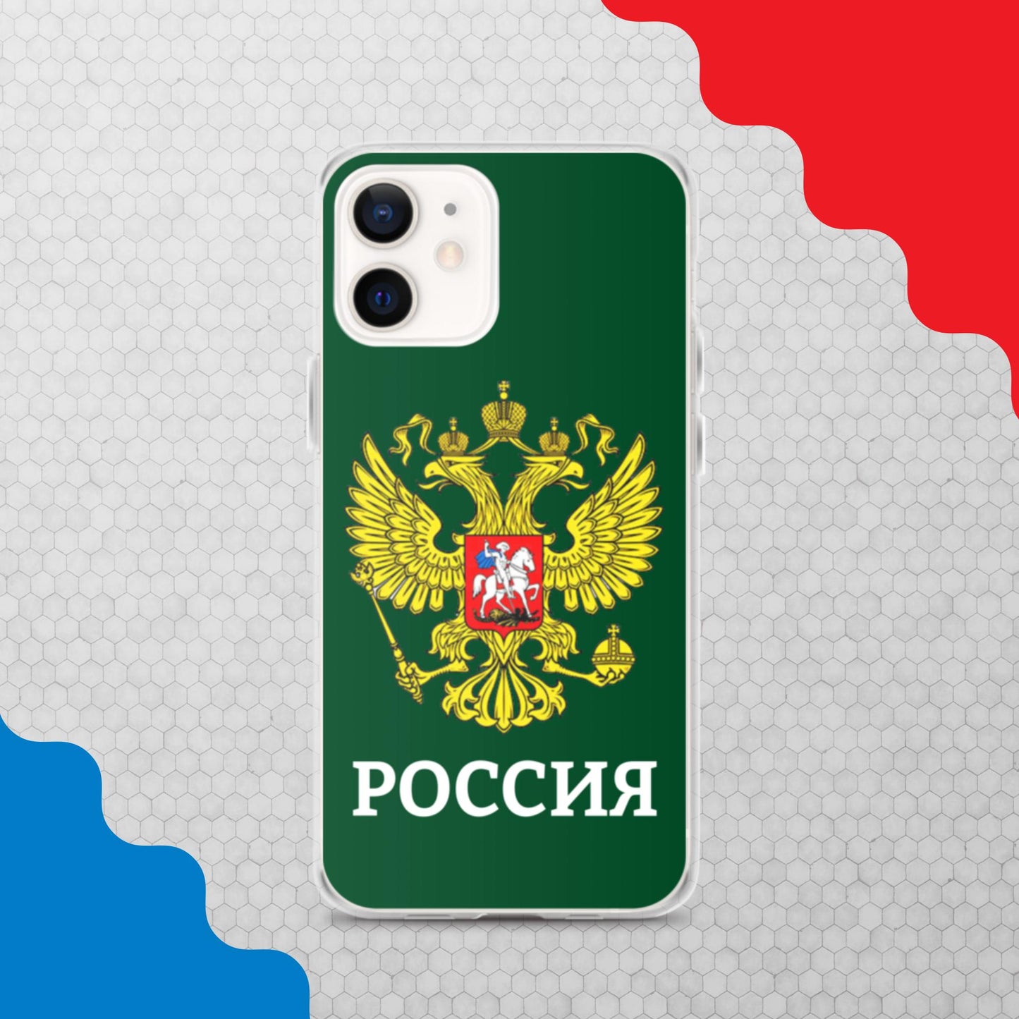 iPhone-Hülle mit Russland-Wappen in grün (alle Modelle)