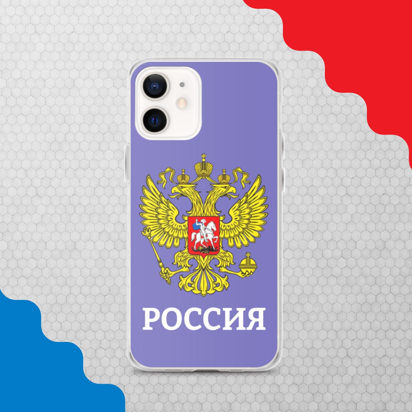 iPhone-Hülle mit Russland-Wappen in violett (alle Modelle)