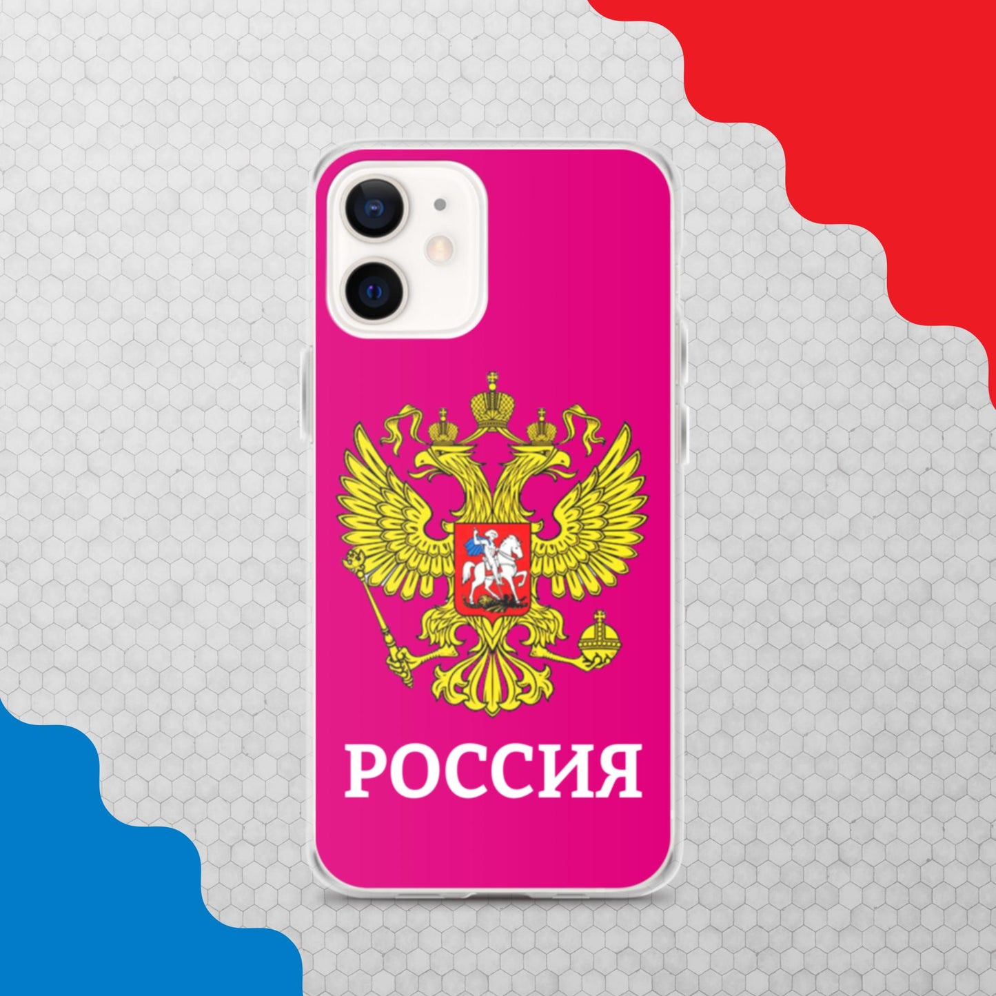 iPhone-Hülle mit Russland-Wappen in lila (alle Modelle)