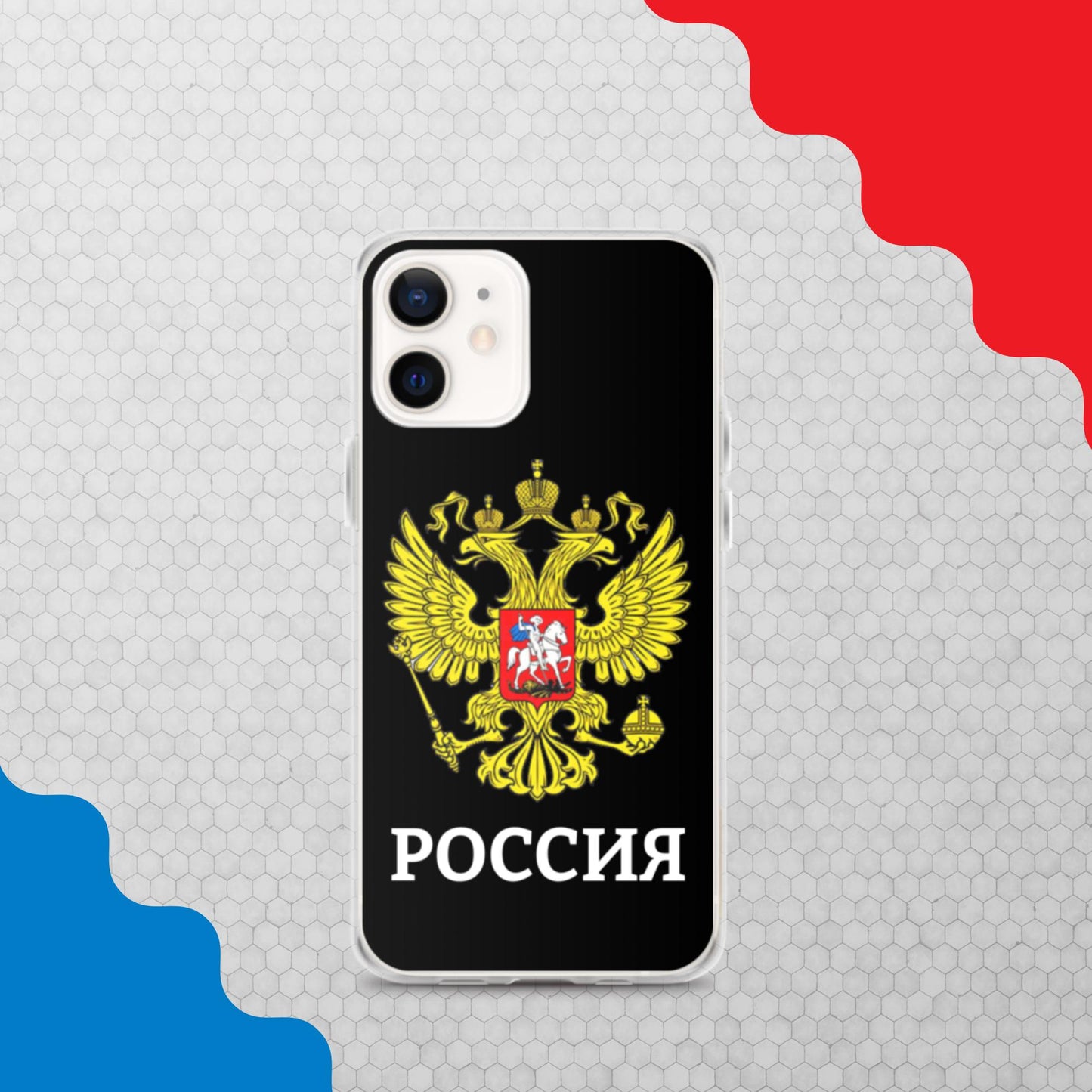 iPhone-Hülle mit Russland-Wappen in schwarz (alle Modelle)