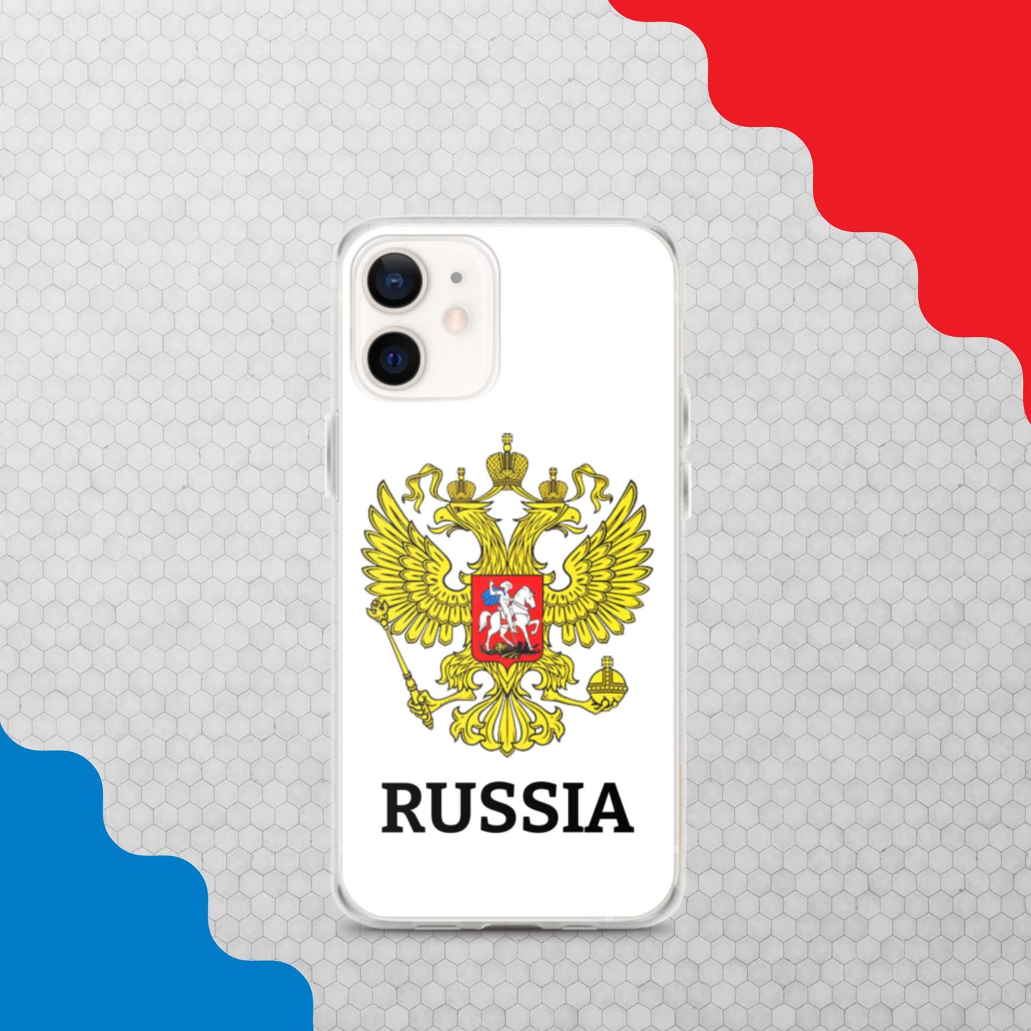 iPhone-Hülle mit Russland-Wappen in weiß (alle Modelle)