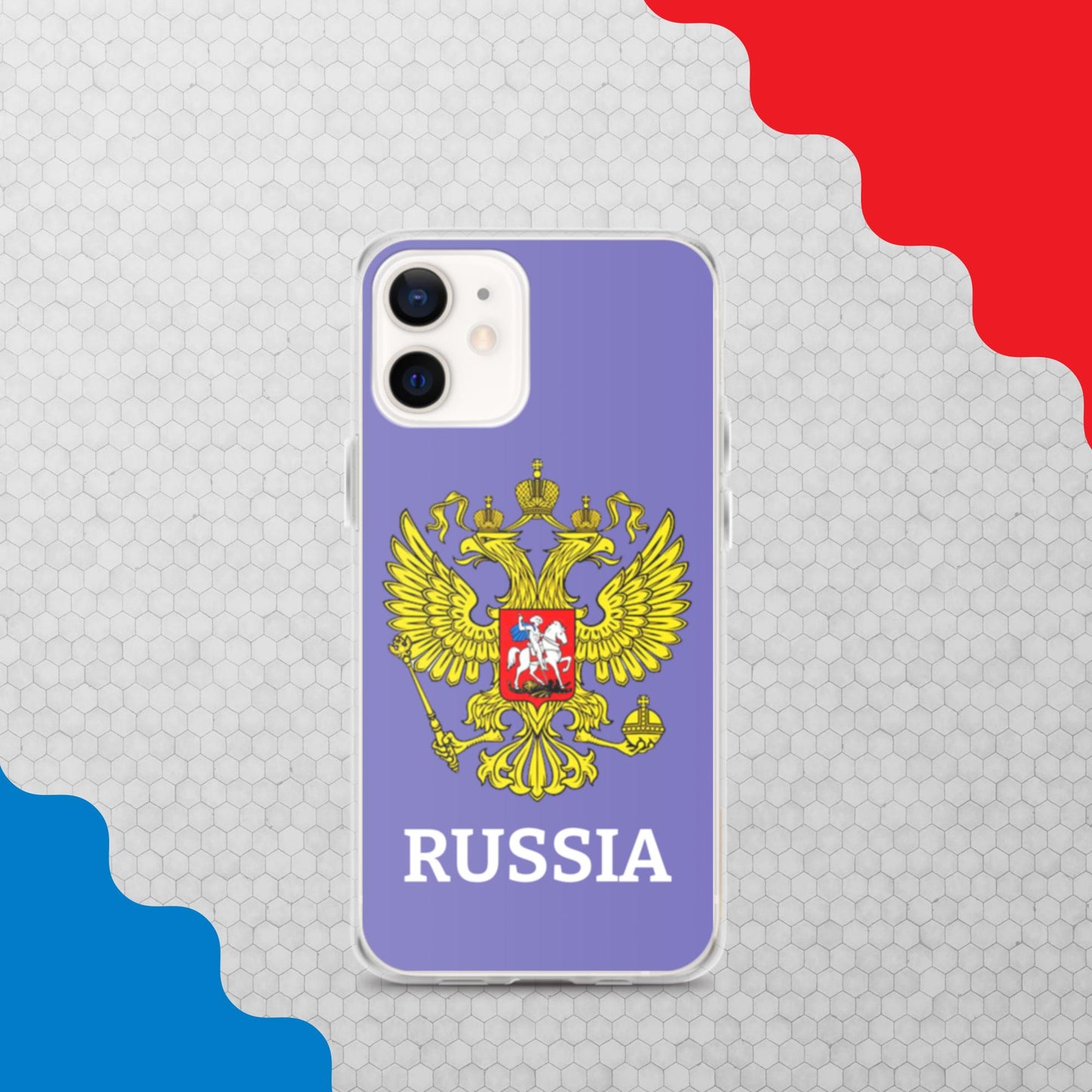 iPhone-Hülle mit Russland-Wappen in violett (alle Modelle)