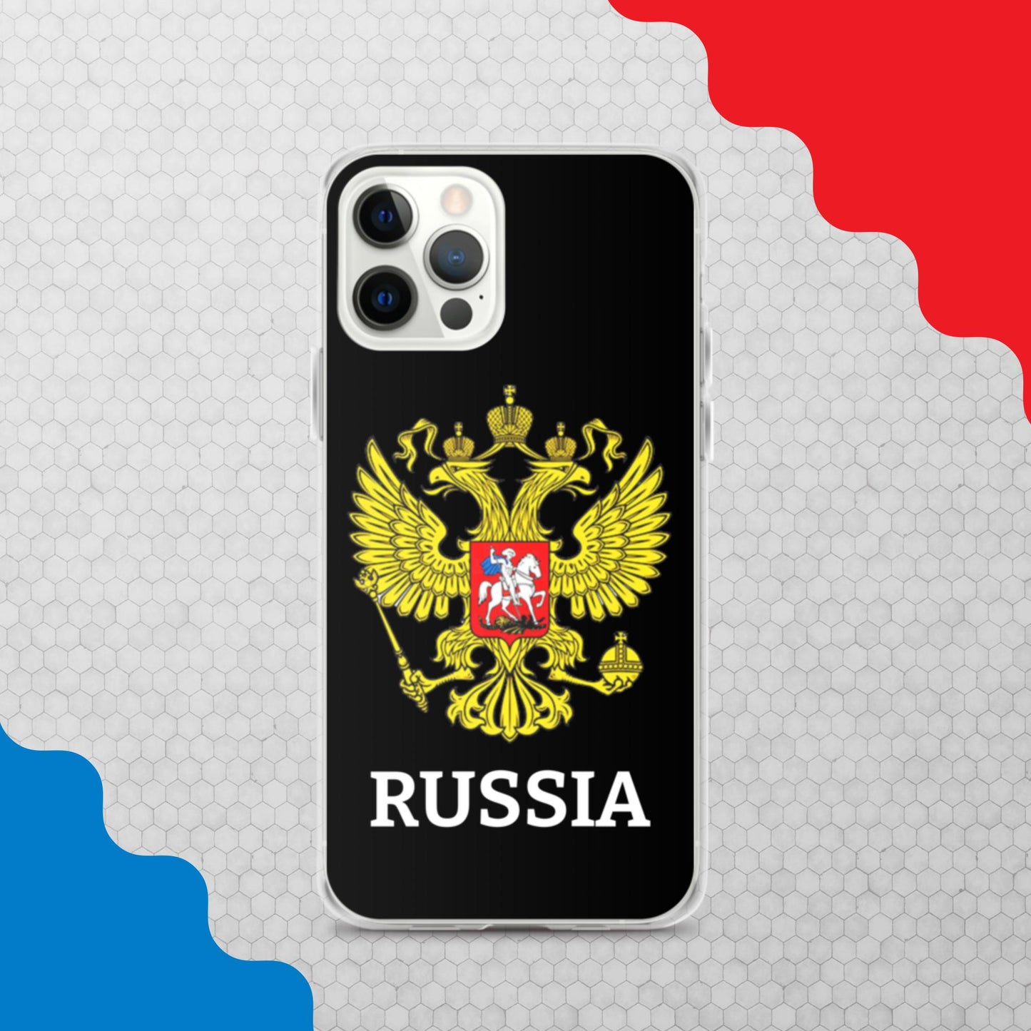 iPhone-Hülle mit Russland-Wappen in schwarz (alle Modelle)