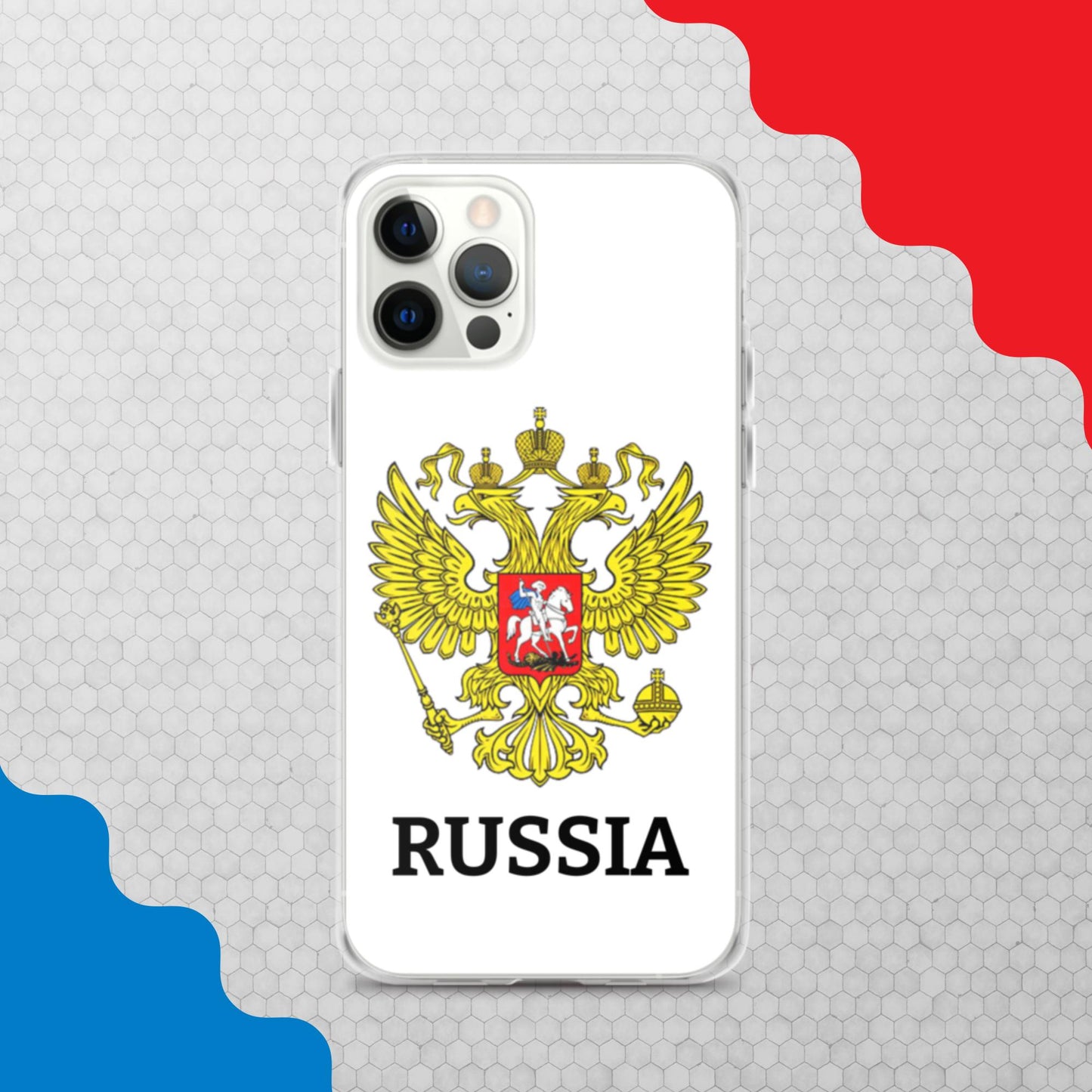 iPhone-Hülle mit Russland-Wappen in weiß (alle Modelle)