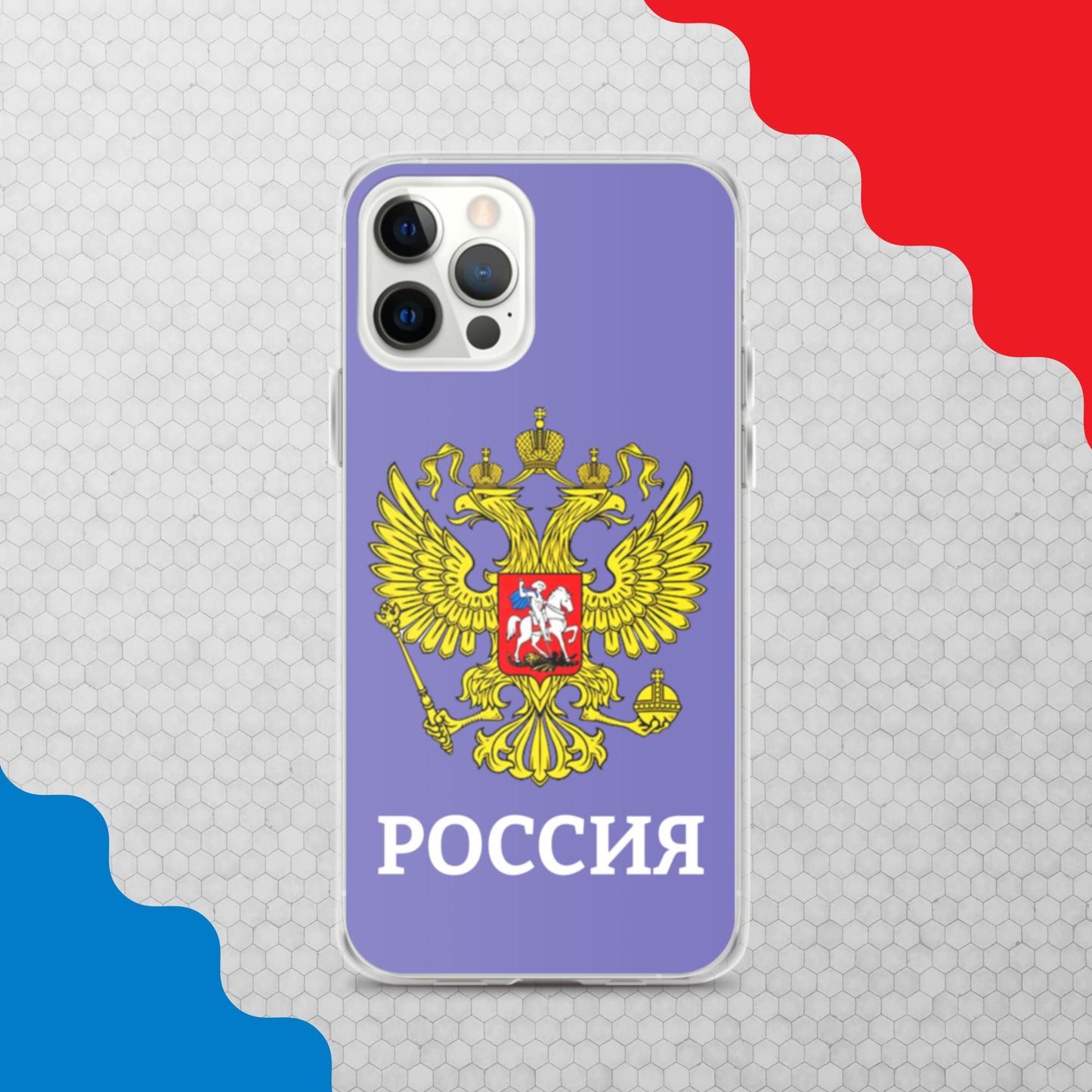 iPhone-Hülle mit Russland-Wappen in violett (alle Modelle)