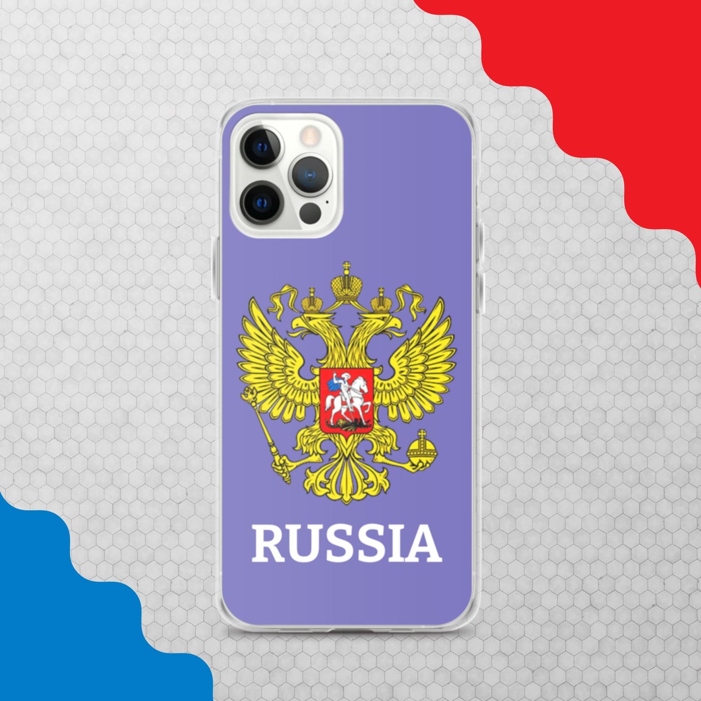 iPhone-Hülle mit Russland-Wappen in violett (alle Modelle)