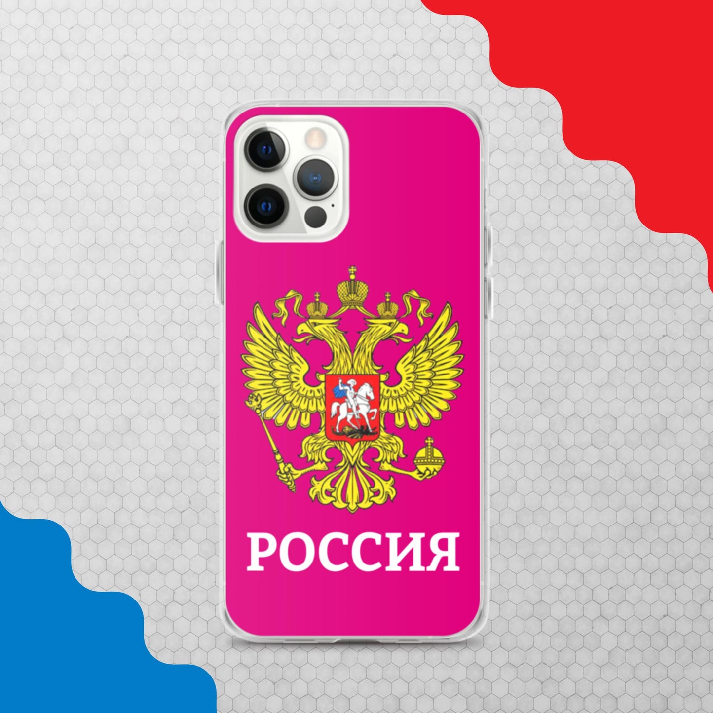 iPhone-Hülle mit Russland-Wappen in lila (alle Modelle)
