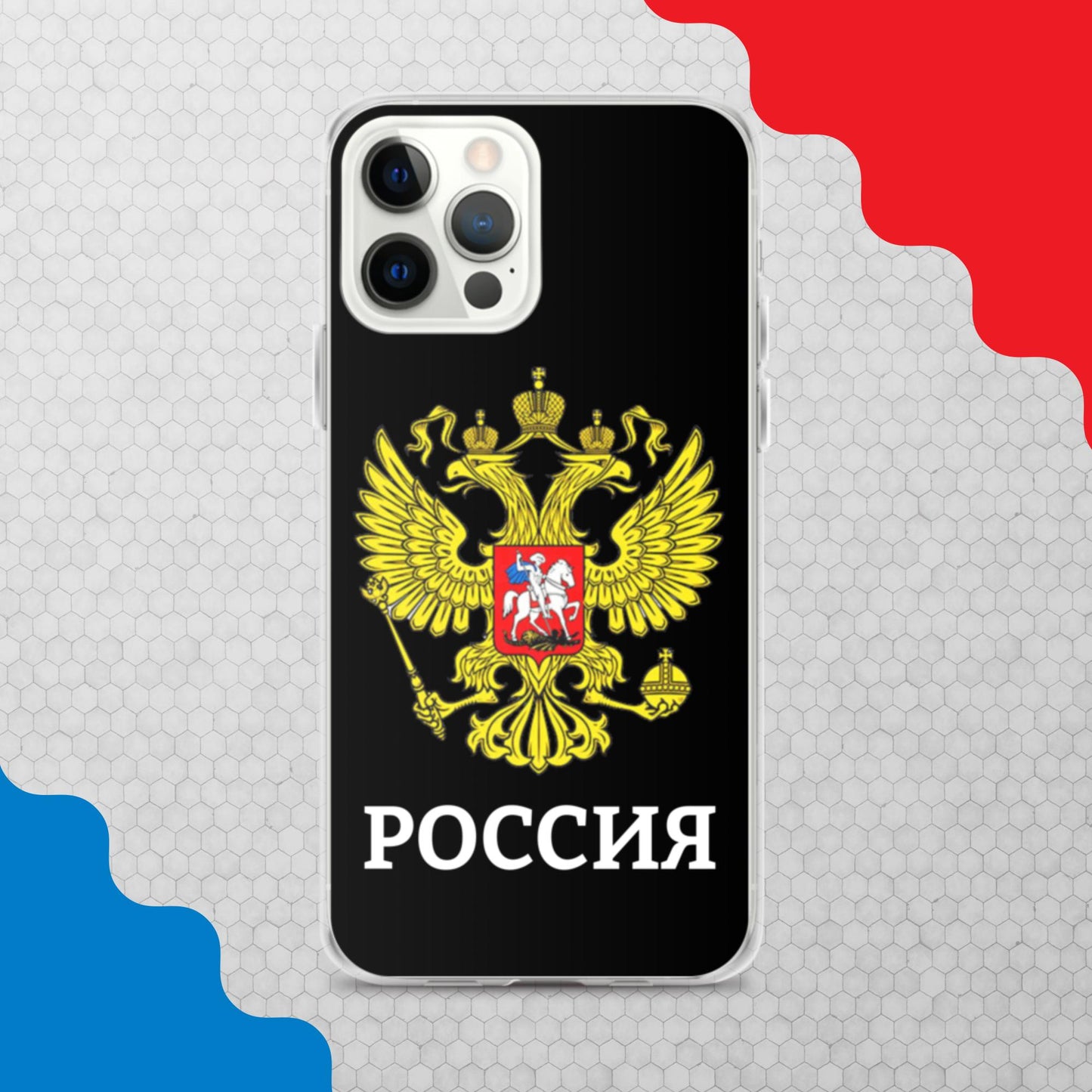 iPhone-Hülle mit Russland-Wappen in schwarz (alle Modelle)
