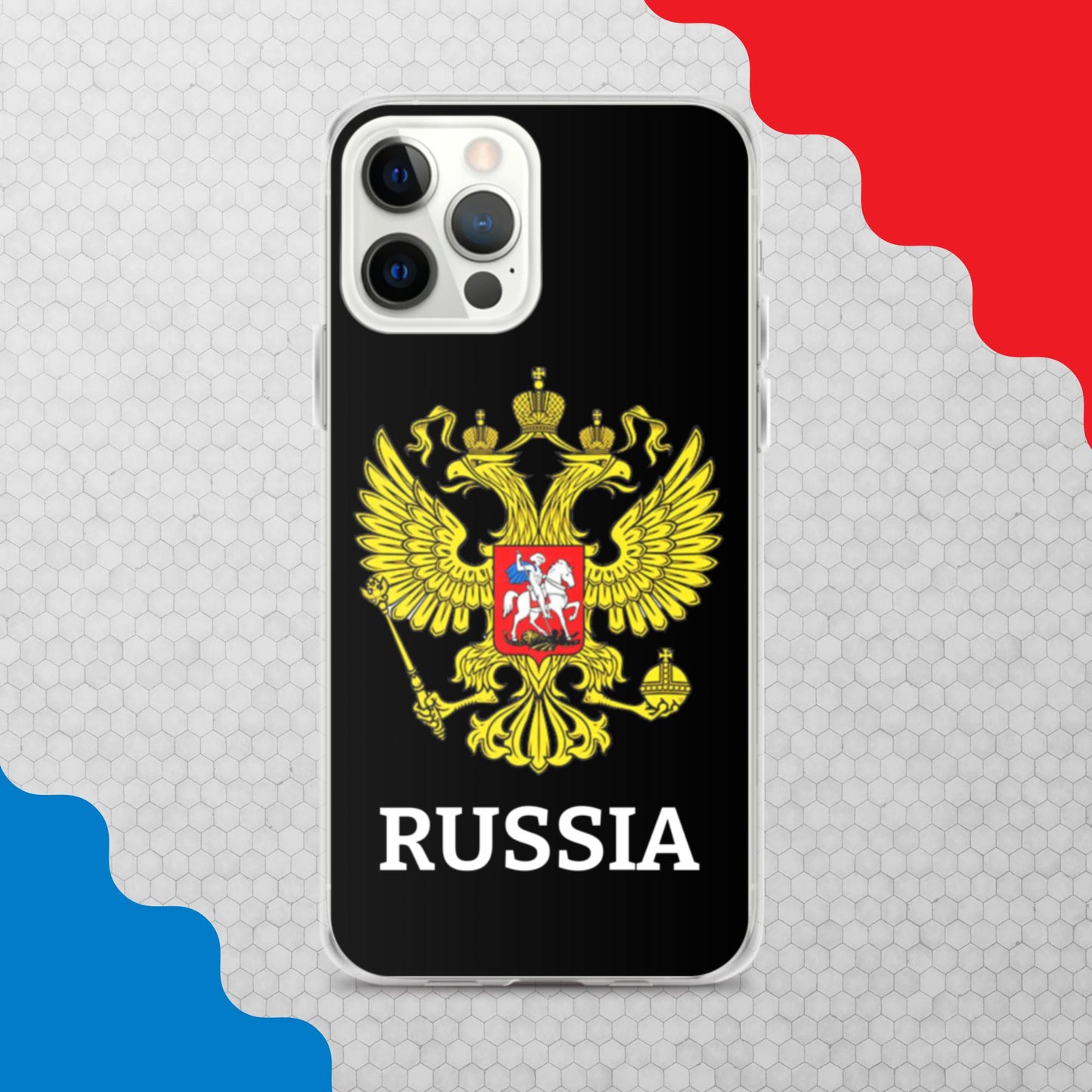 iPhone-Hülle mit Russland-Wappen in schwarz (alle Modelle)