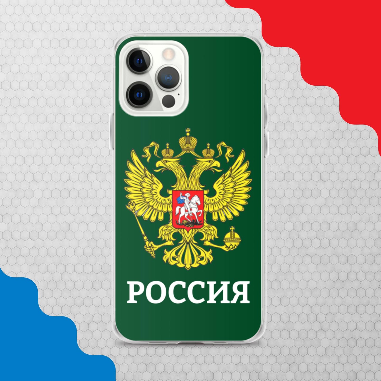iPhone-Hülle mit Russland-Wappen in grün (alle Modelle)