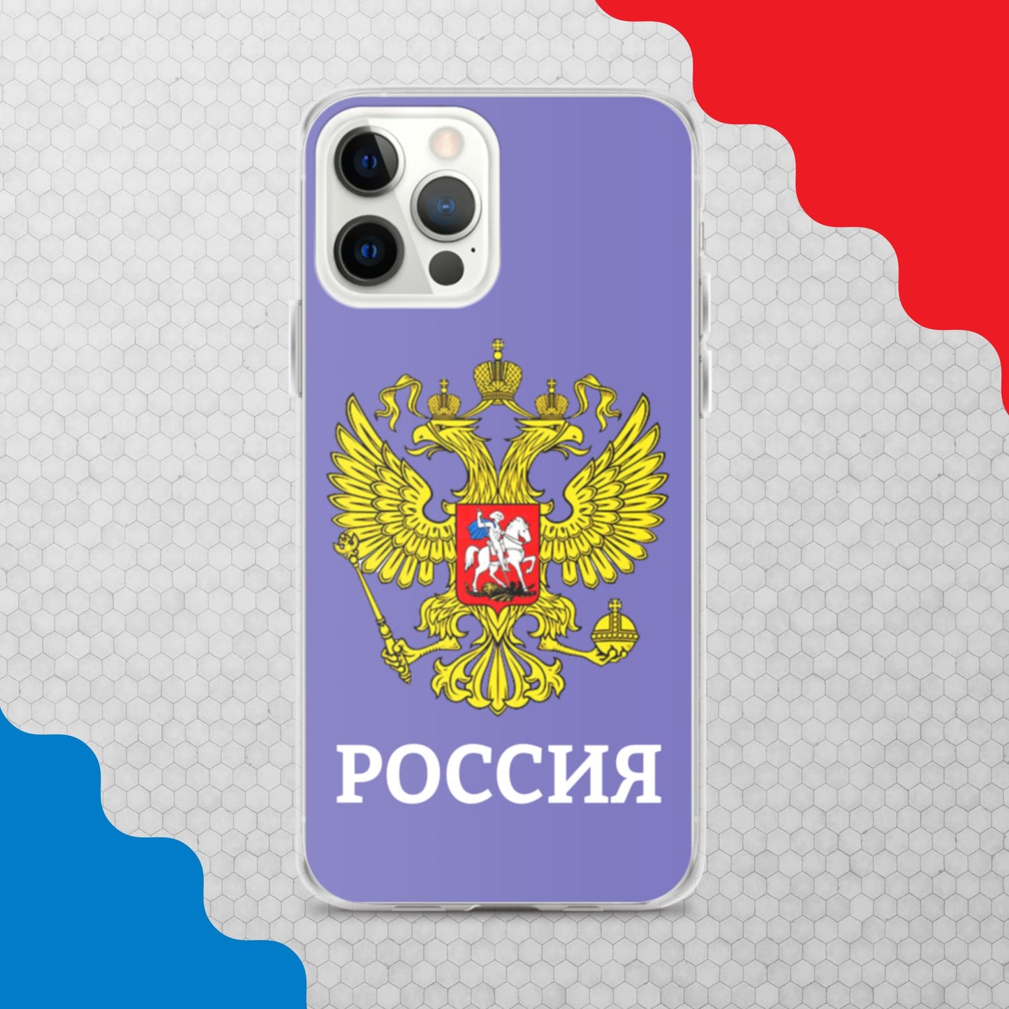 iPhone-Hülle mit Russland-Wappen in violett (alle Modelle)
