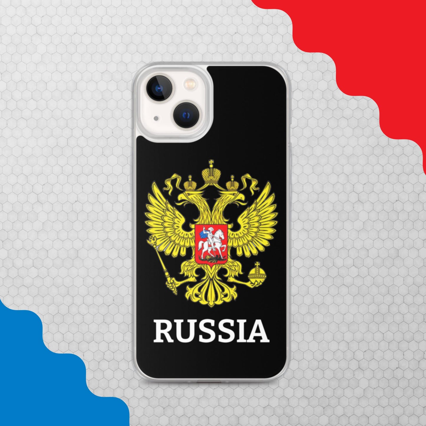 iPhone-Hülle mit Russland-Wappen in schwarz (alle Modelle)