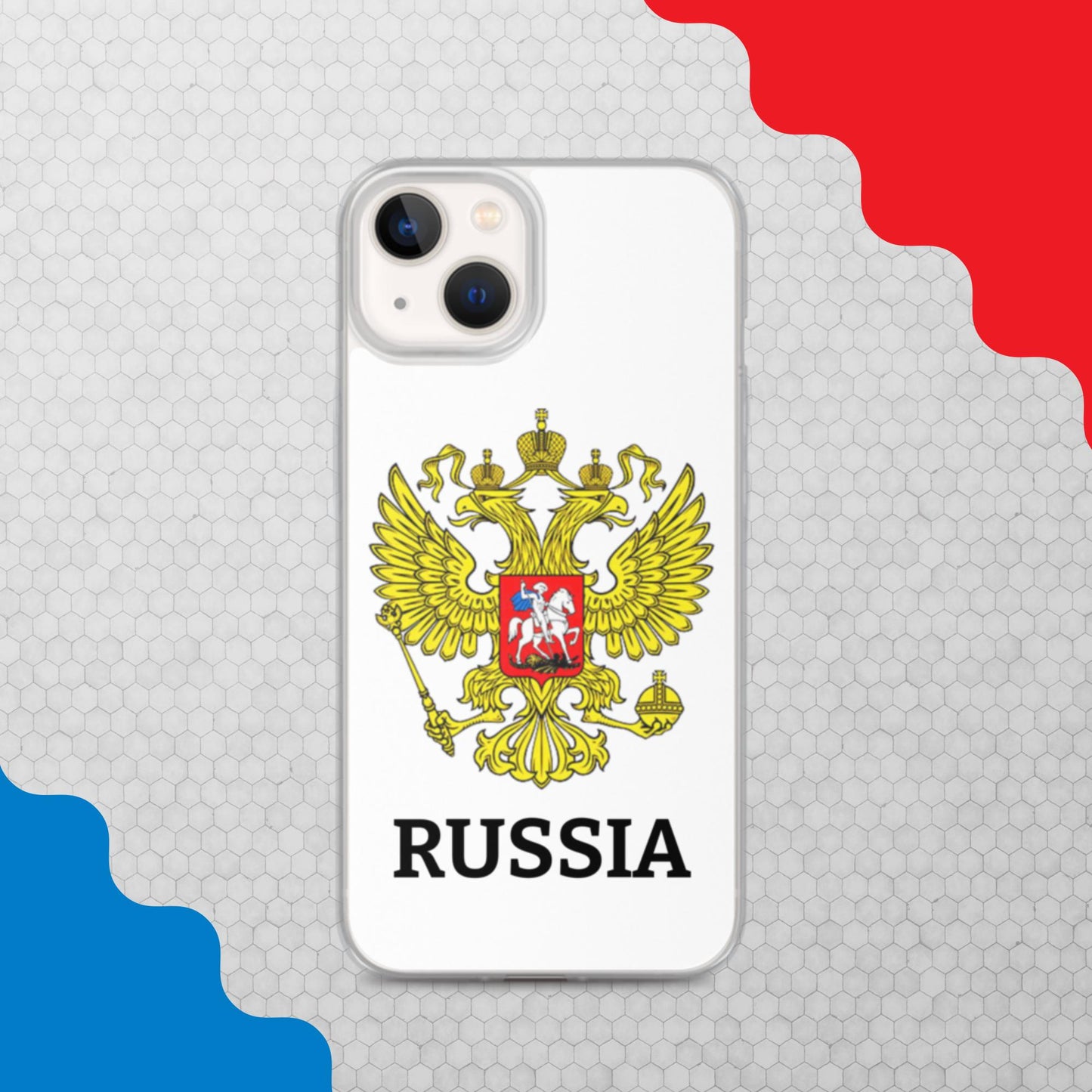 iPhone-Hülle mit Russland-Wappen in weiß (alle Modelle)