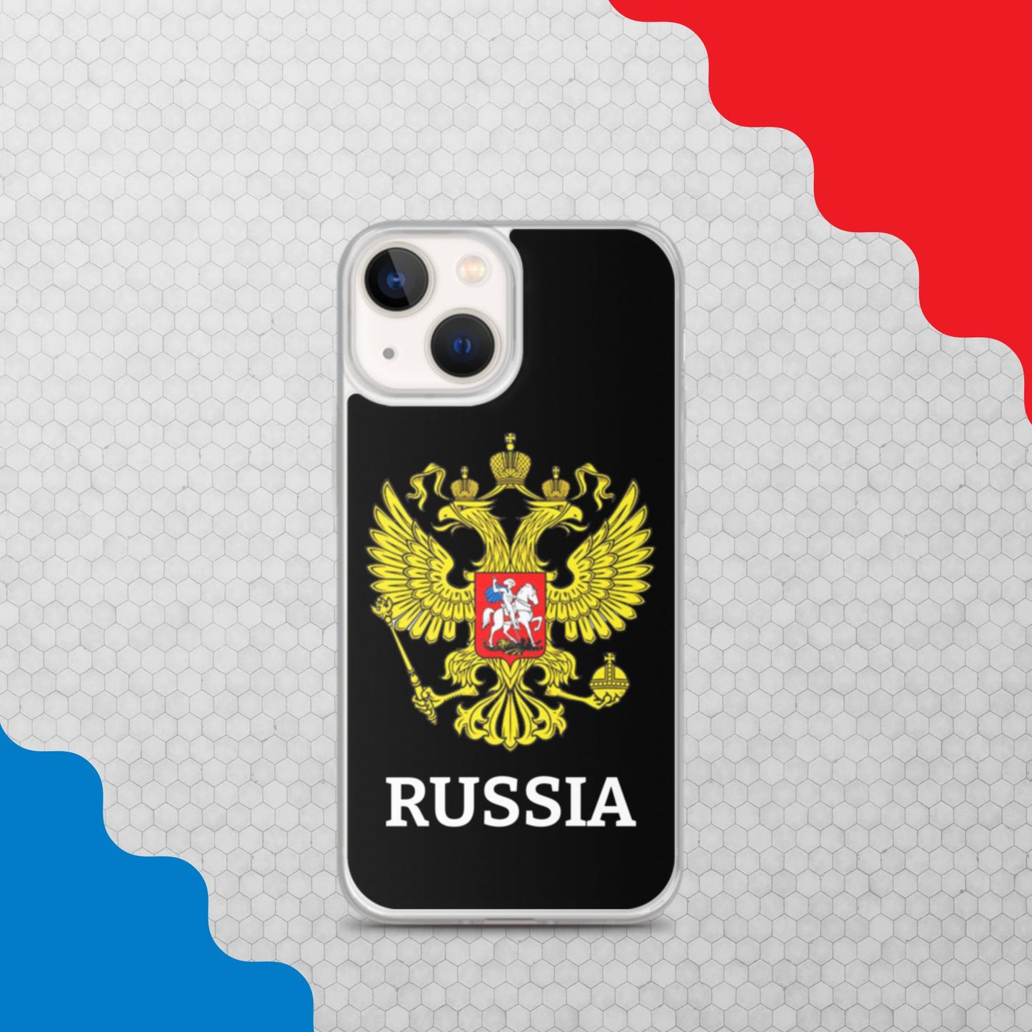 iPhone-Hülle mit Russland-Wappen in schwarz (alle Modelle)