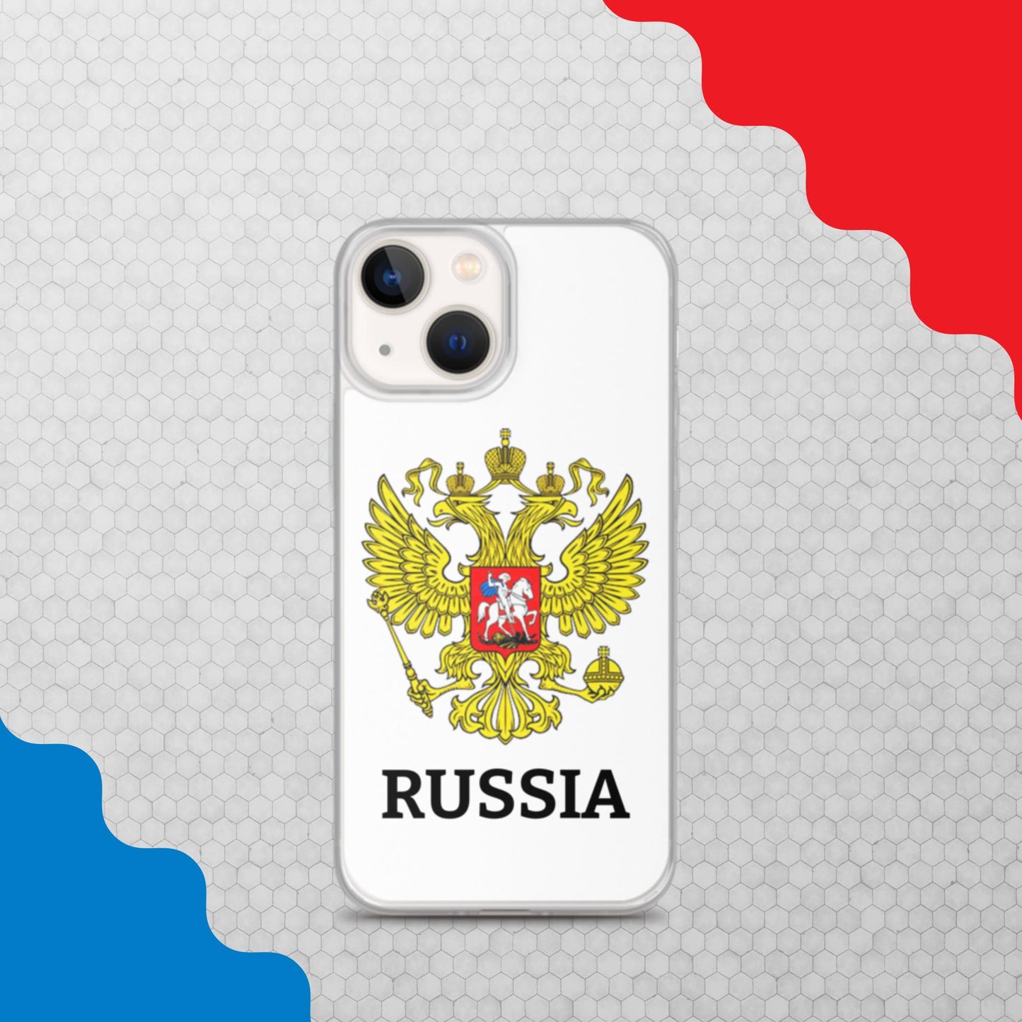 iPhone-Hülle mit Russland-Wappen in weiß (alle Modelle)