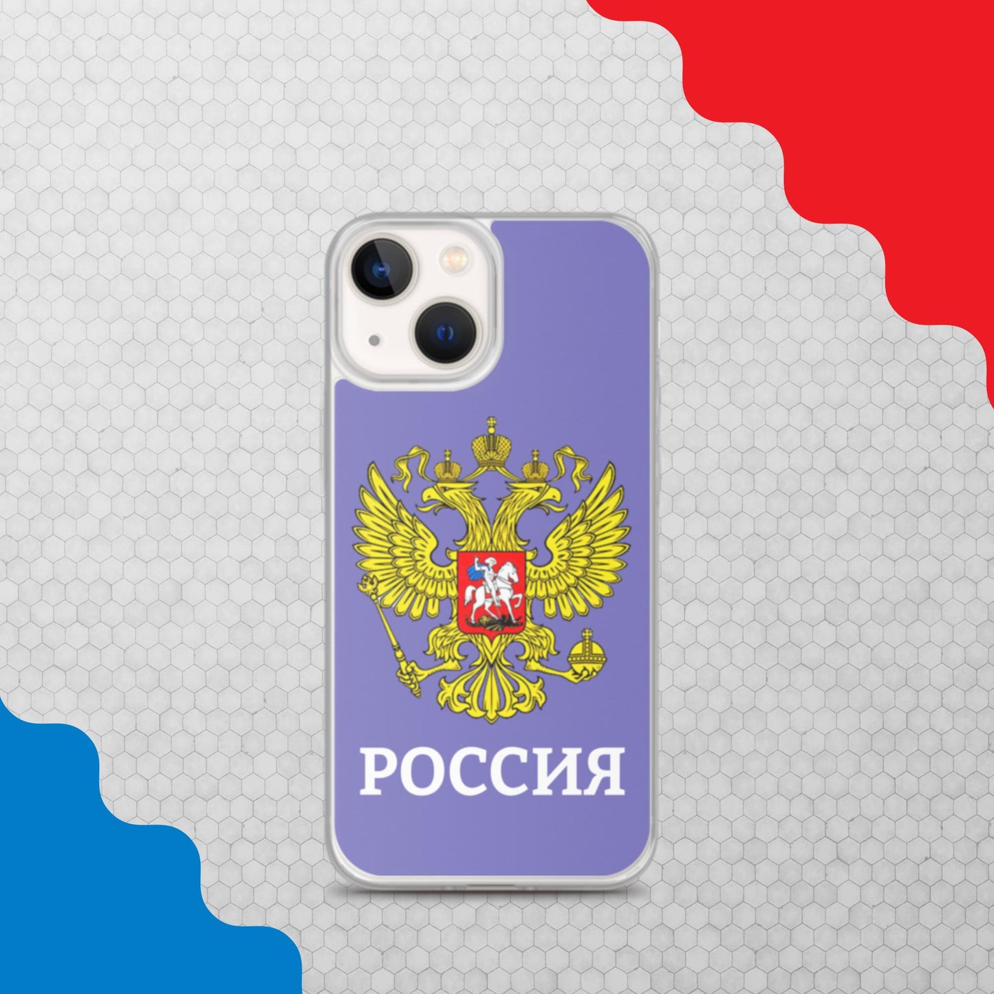 iPhone-Hülle mit Russland-Wappen in violett (alle Modelle)