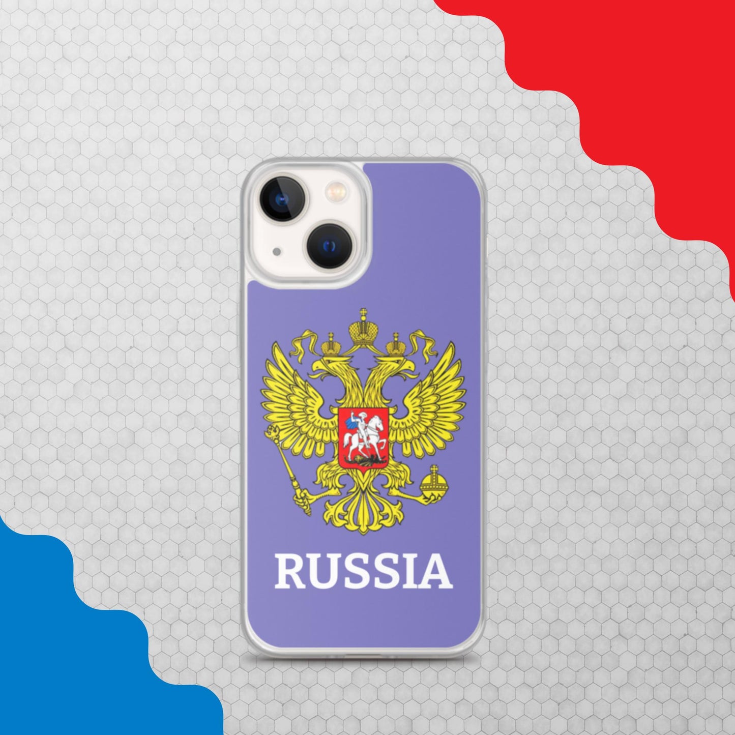 iPhone-Hülle mit Russland-Wappen in violett (alle Modelle)