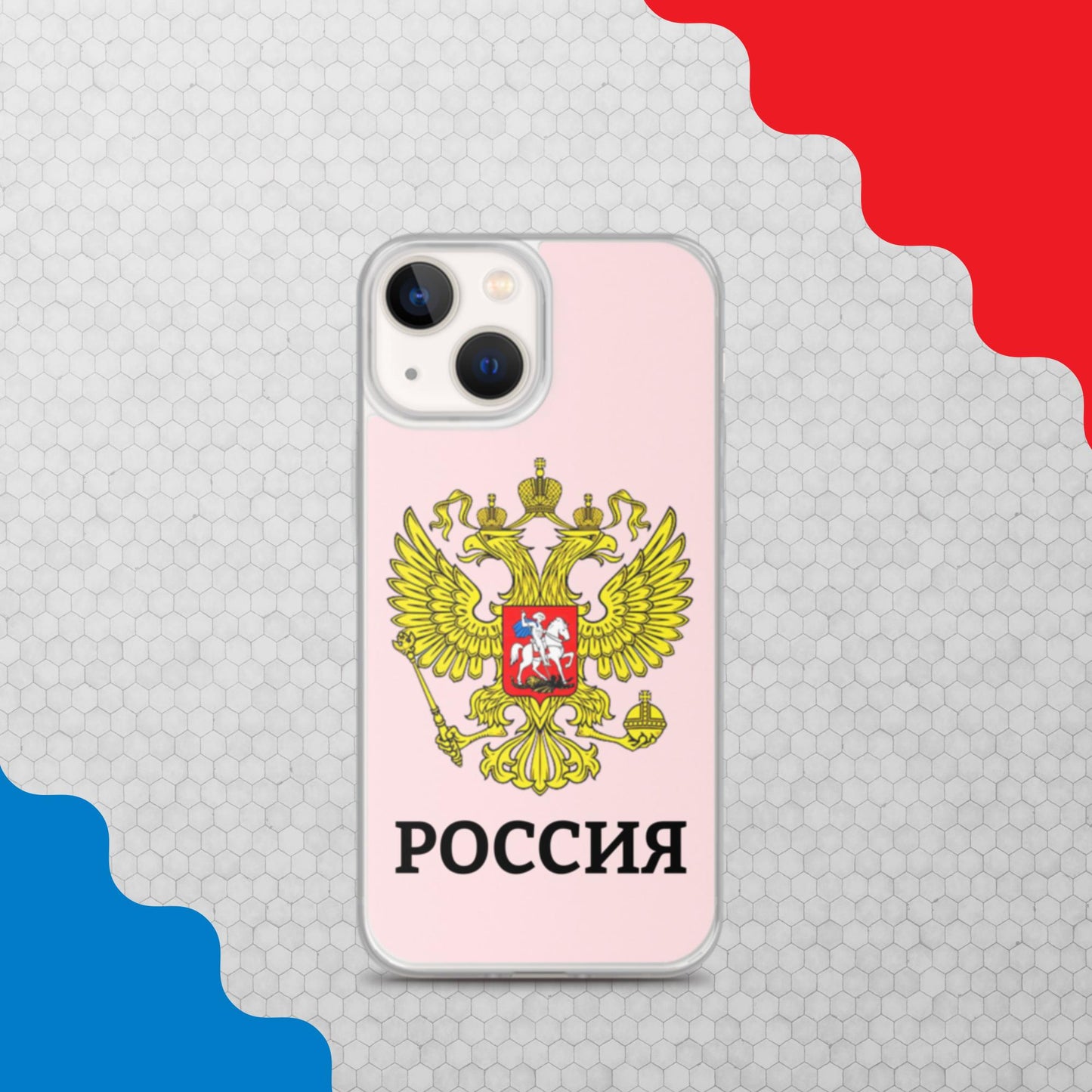 iPhone-Hülle mit Russland-Wappen in rosa (alle Modelle)