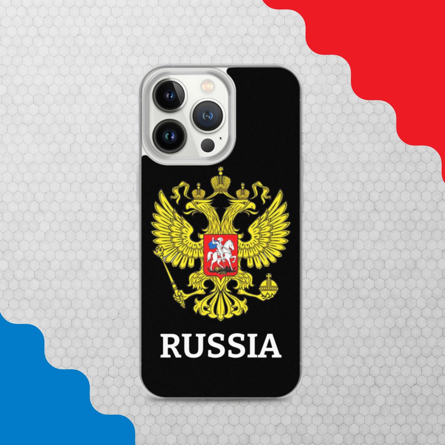 iPhone-Hülle mit Russland-Wappen in schwarz (alle Modelle)