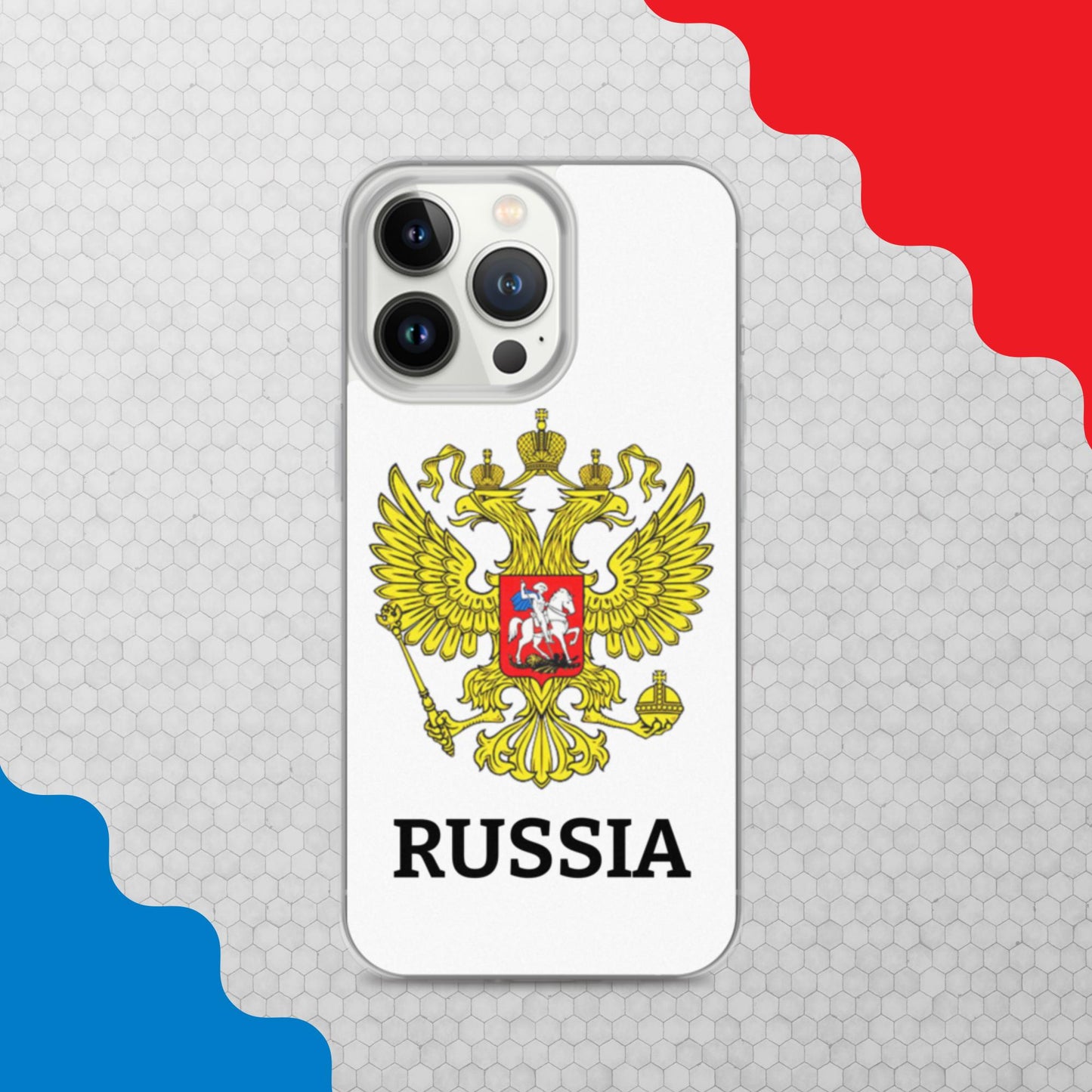 iPhone-Hülle mit Russland-Wappen in weiß (alle Modelle)