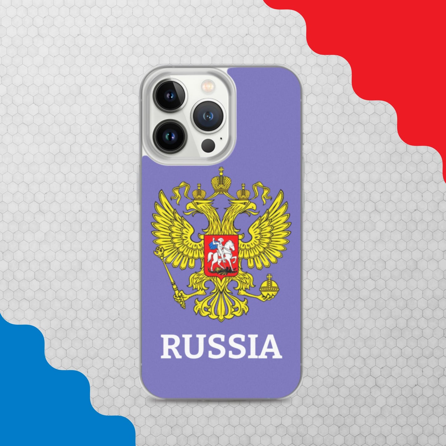 iPhone-Hülle mit Russland-Wappen in violett (alle Modelle)