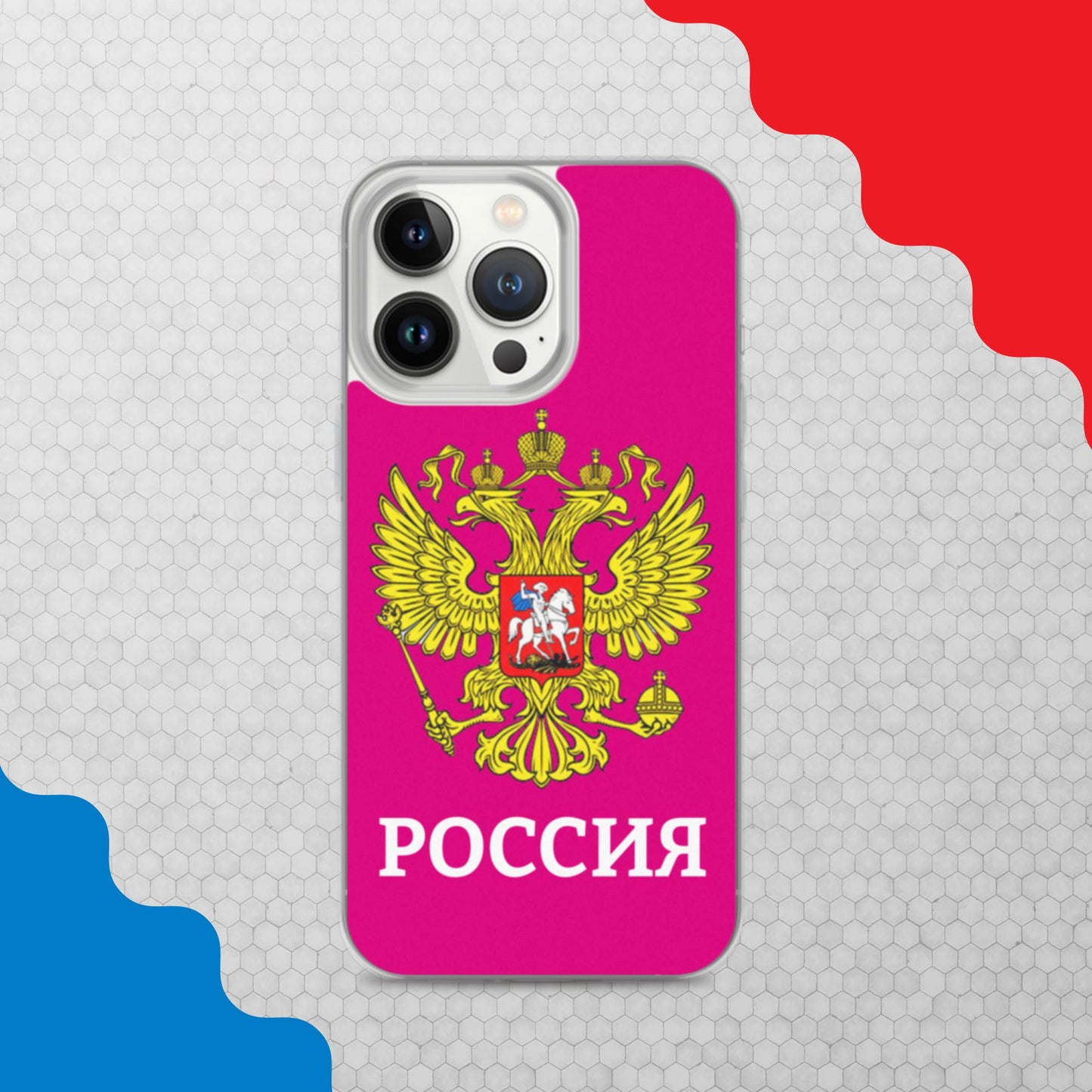 iPhone-Hülle mit Russland-Wappen in lila (alle Modelle)