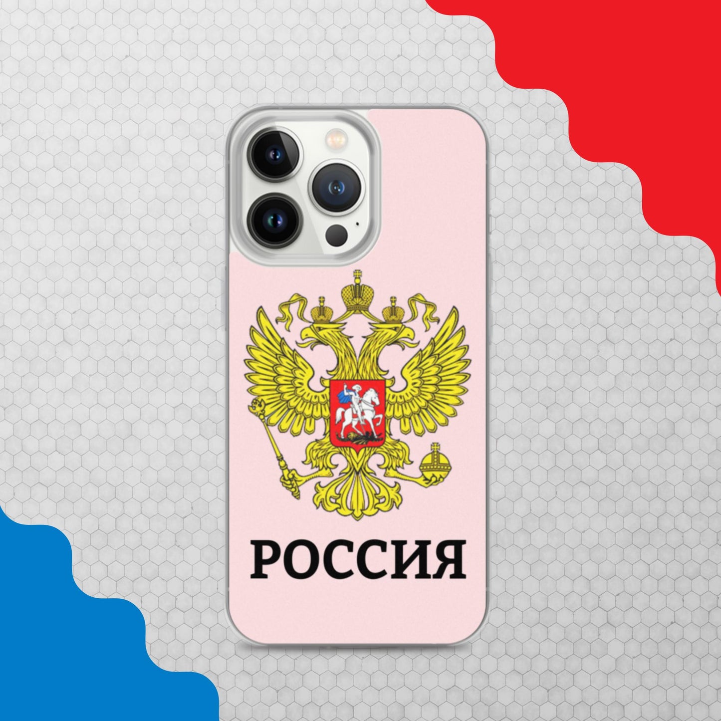 iPhone-Hülle mit Russland-Wappen in rosa (alle Modelle)